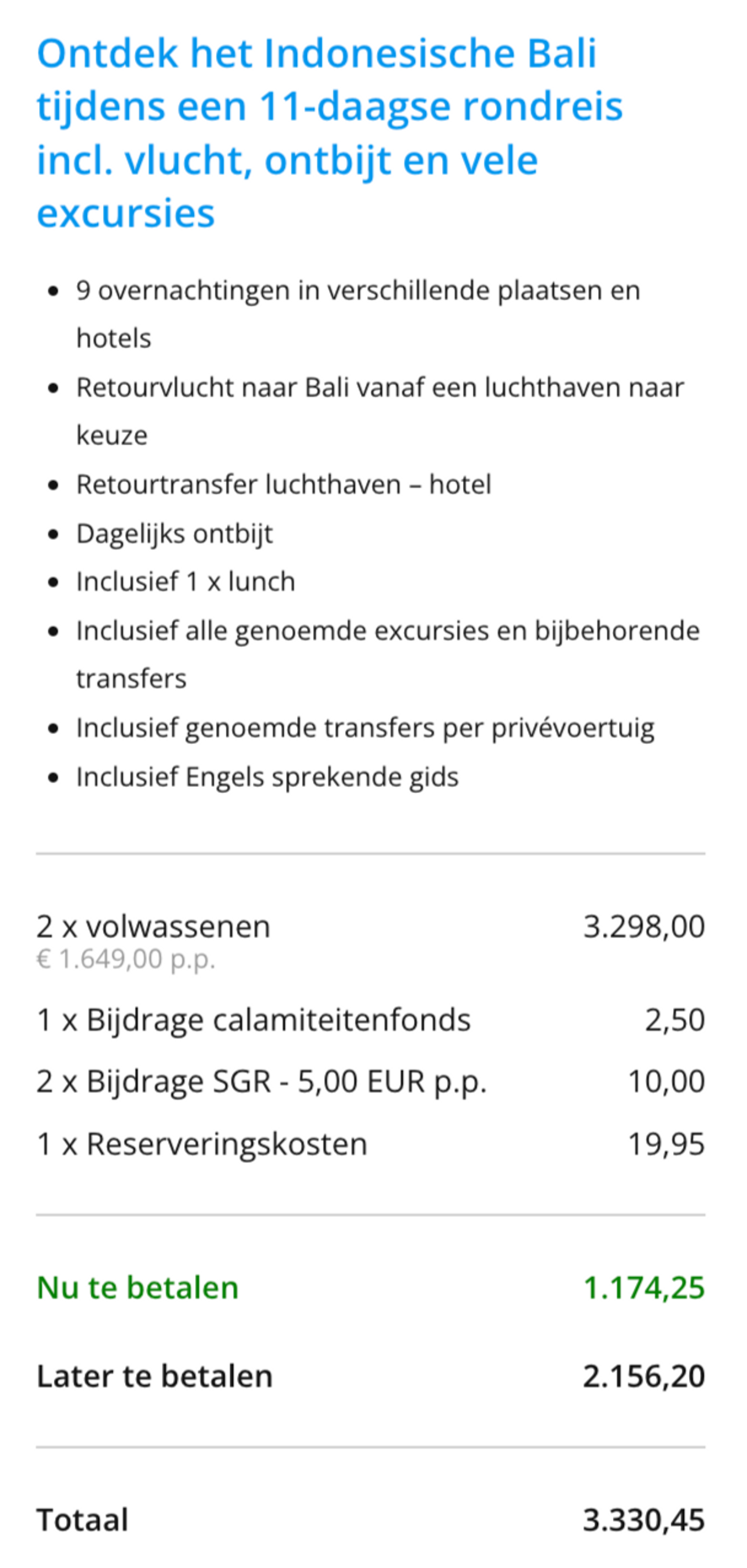 Boekingsvoorbeeld