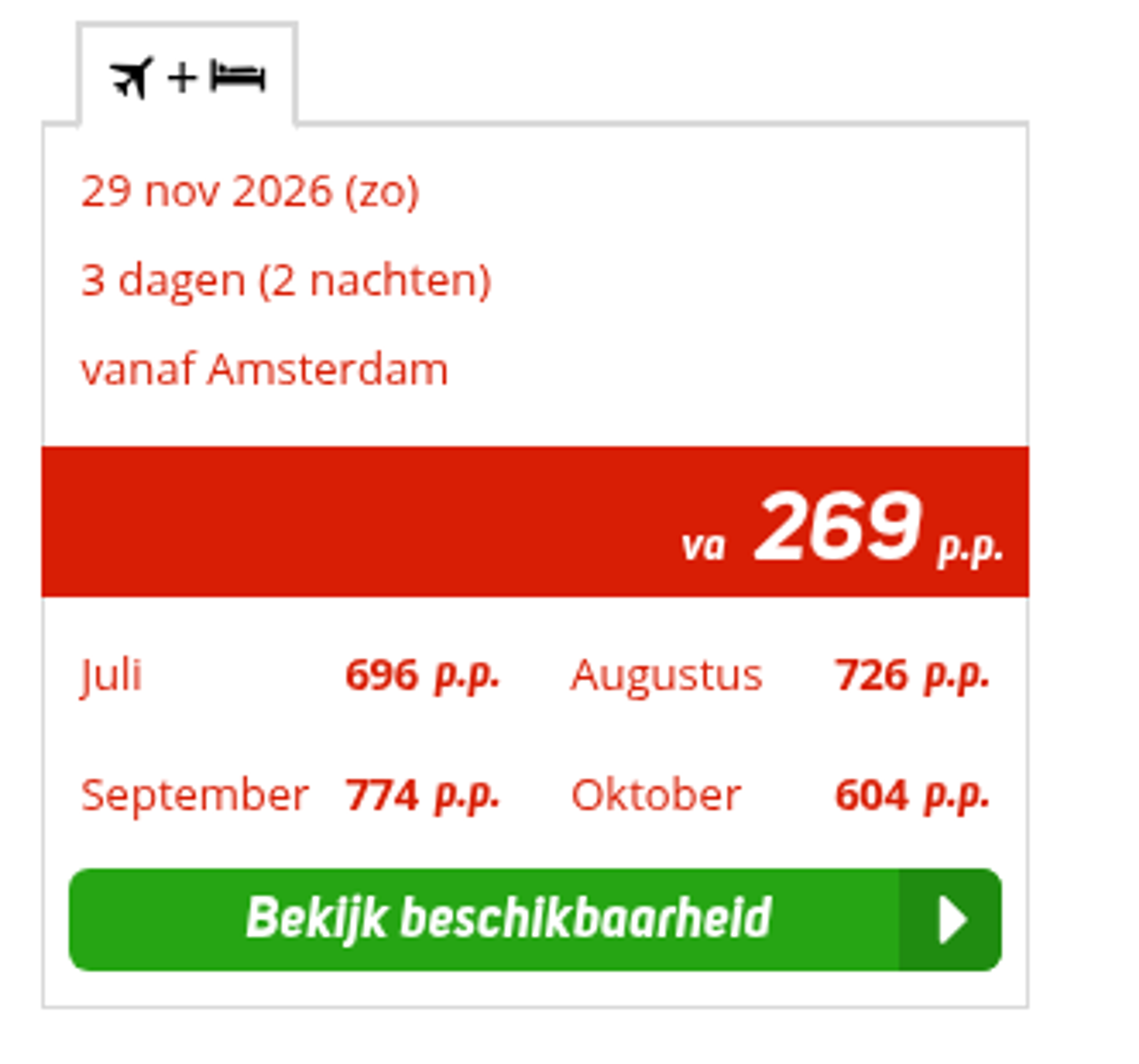 Boekingsvoorbeeld