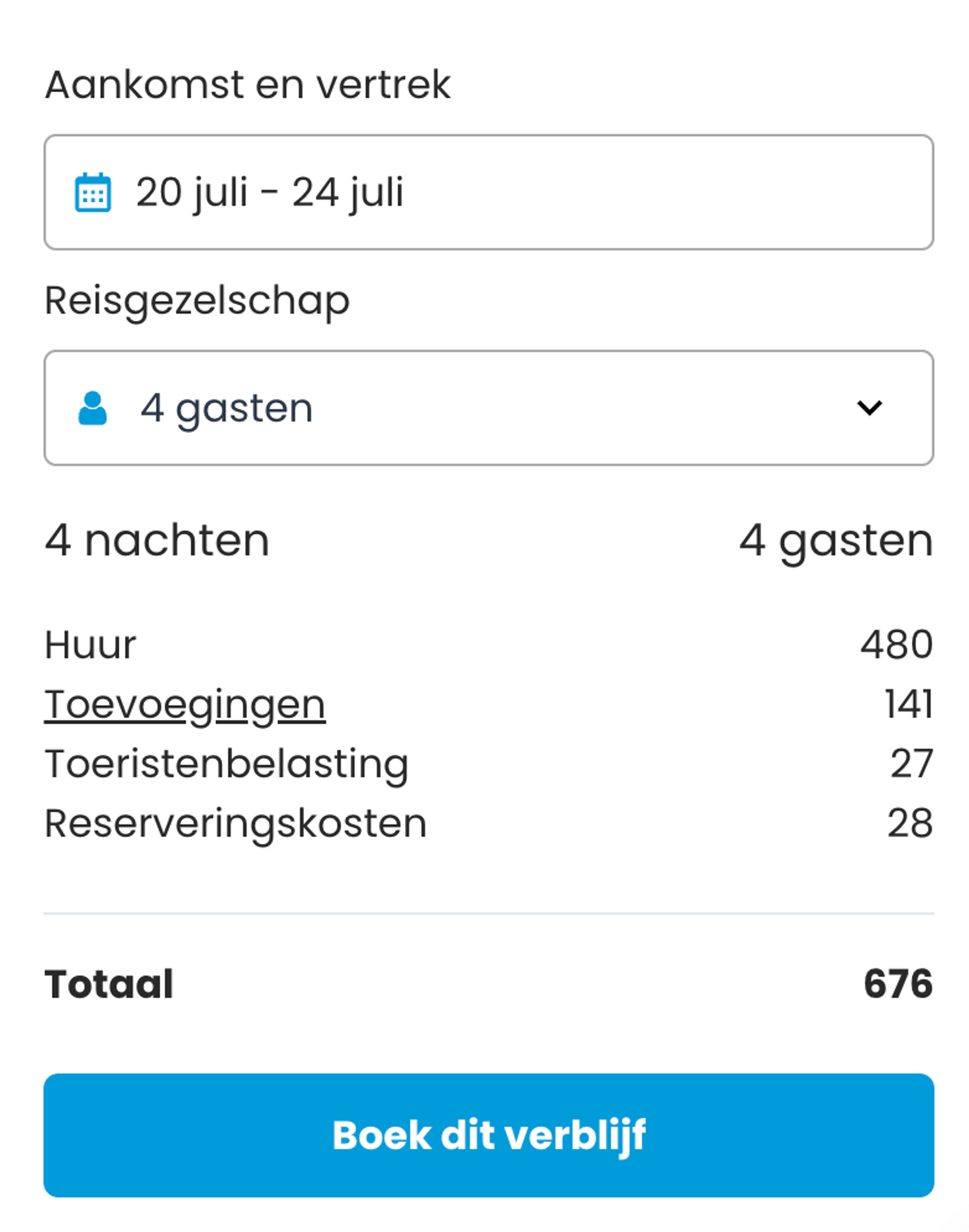 Boekingsvoorbeeld