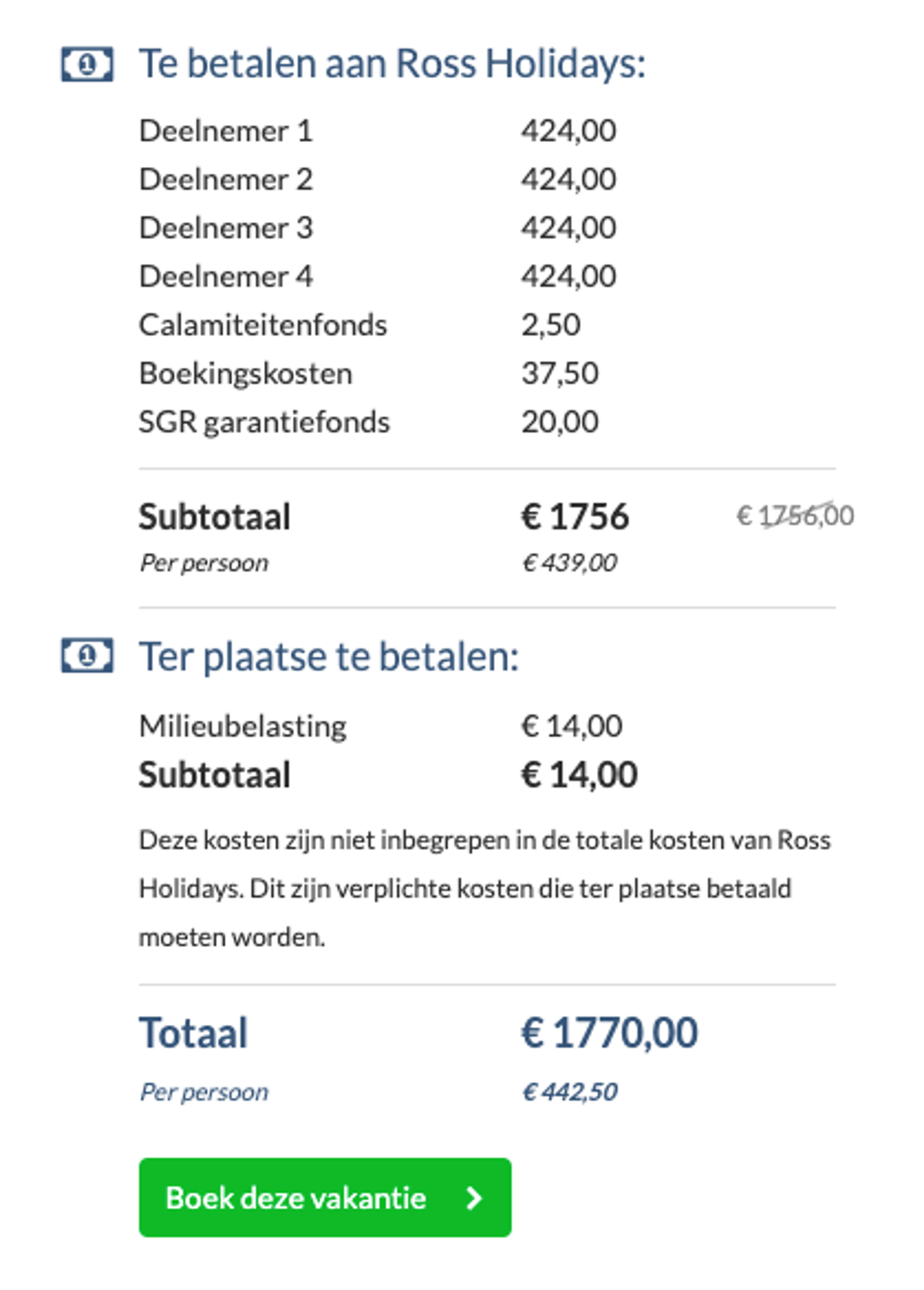 Boekingsvoorbeeld
