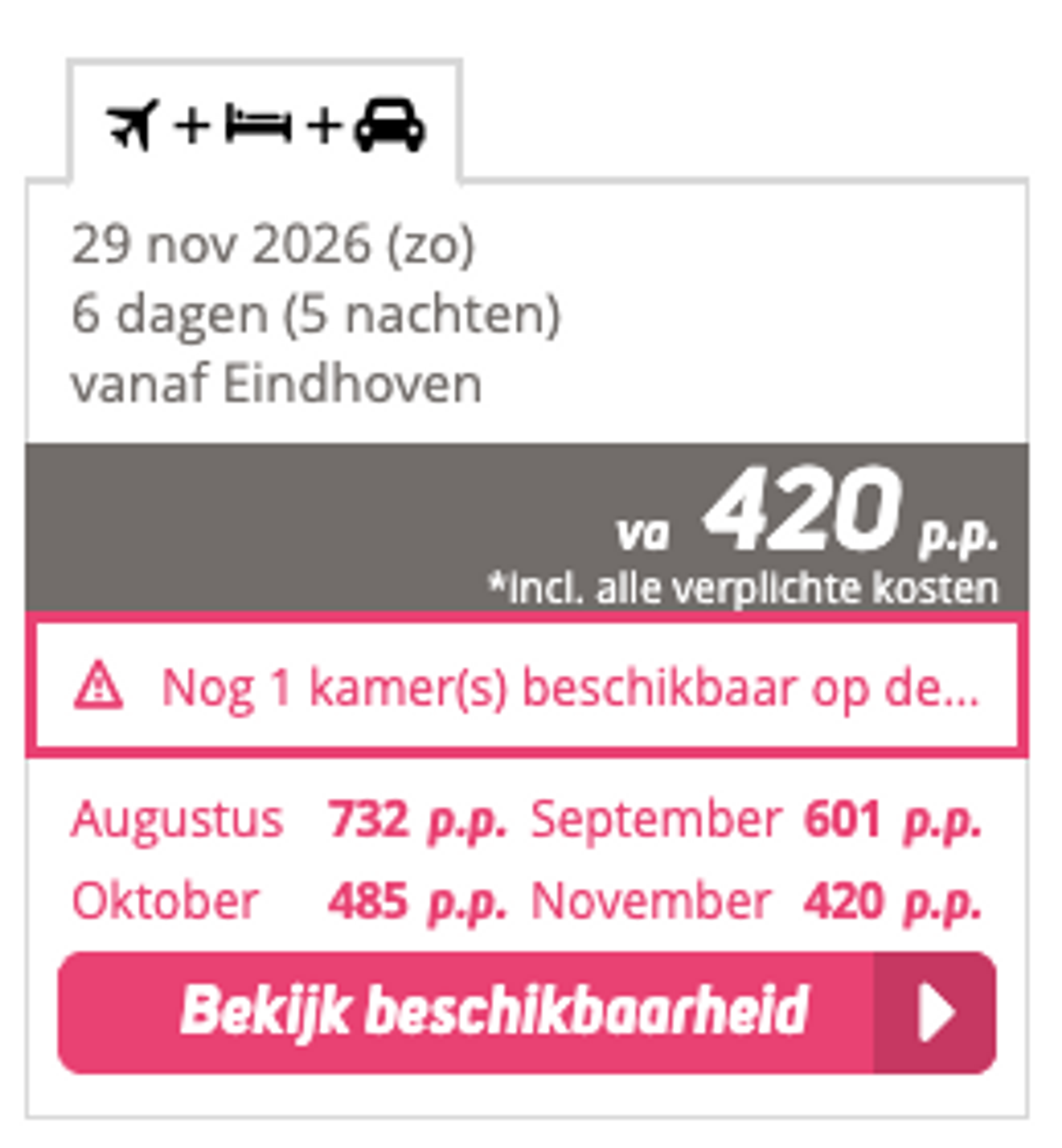 Boekingsvoorbeeld