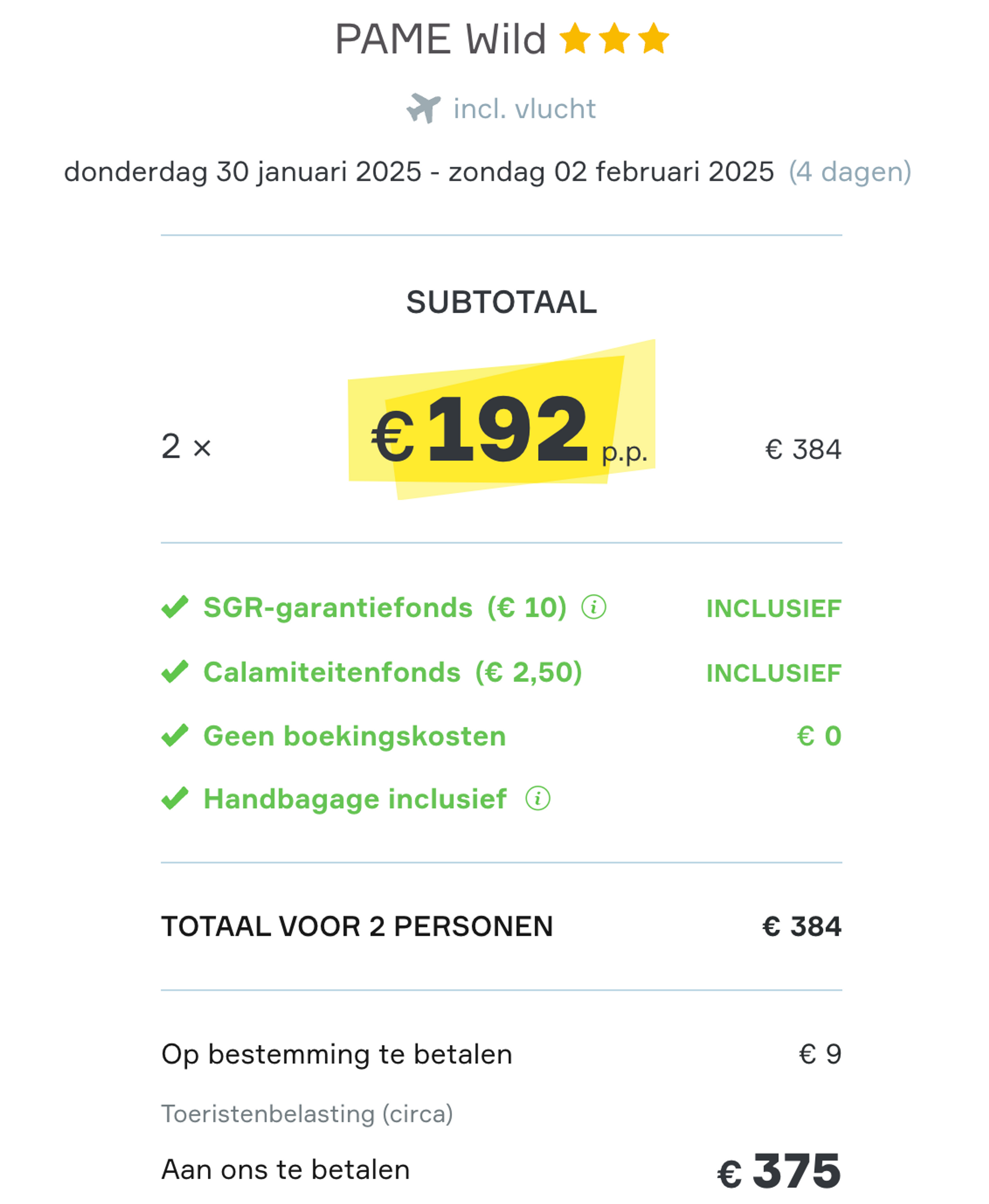 Boekingsvoorbeeld