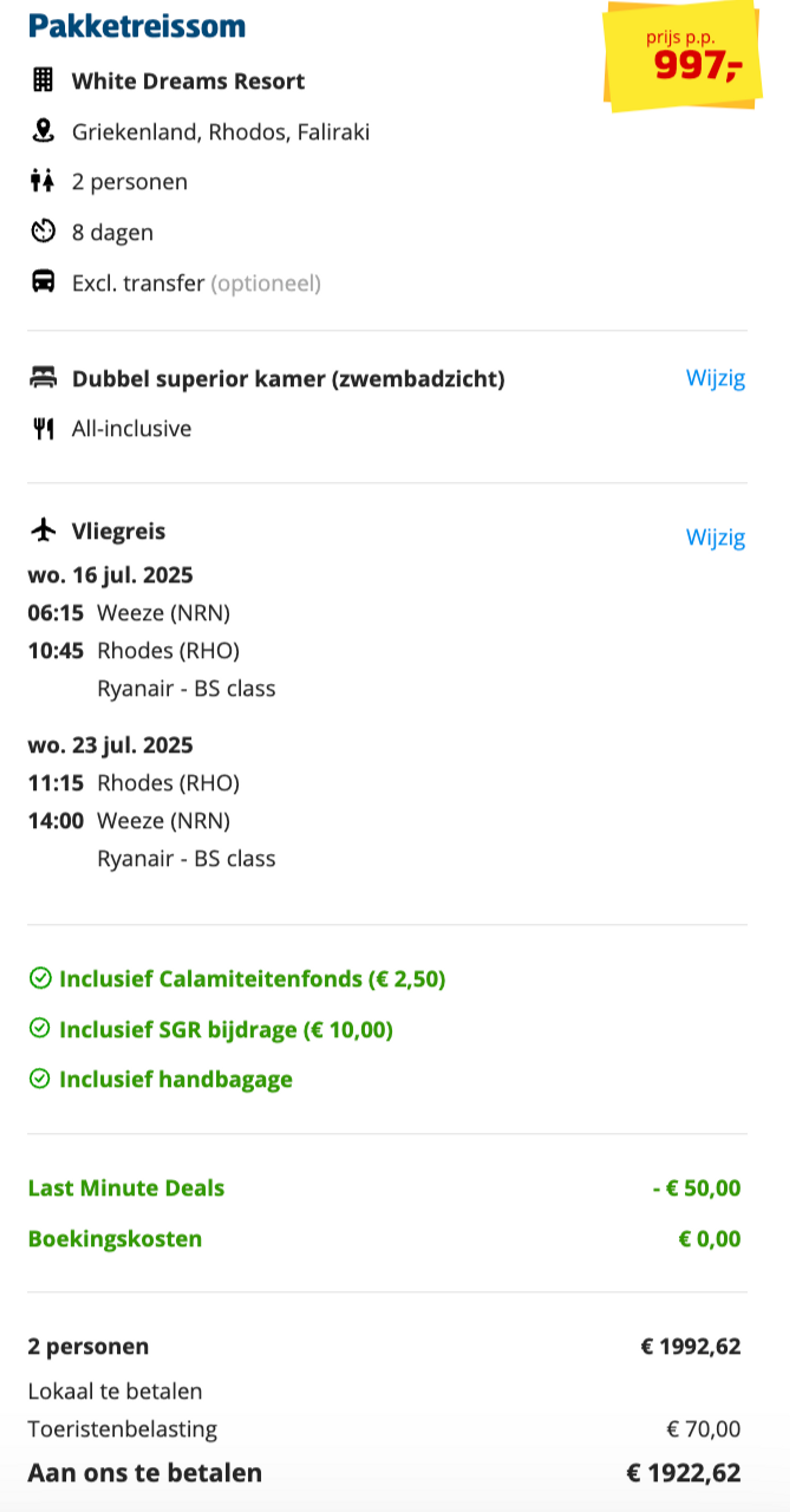 Boekingsvoorbeeld