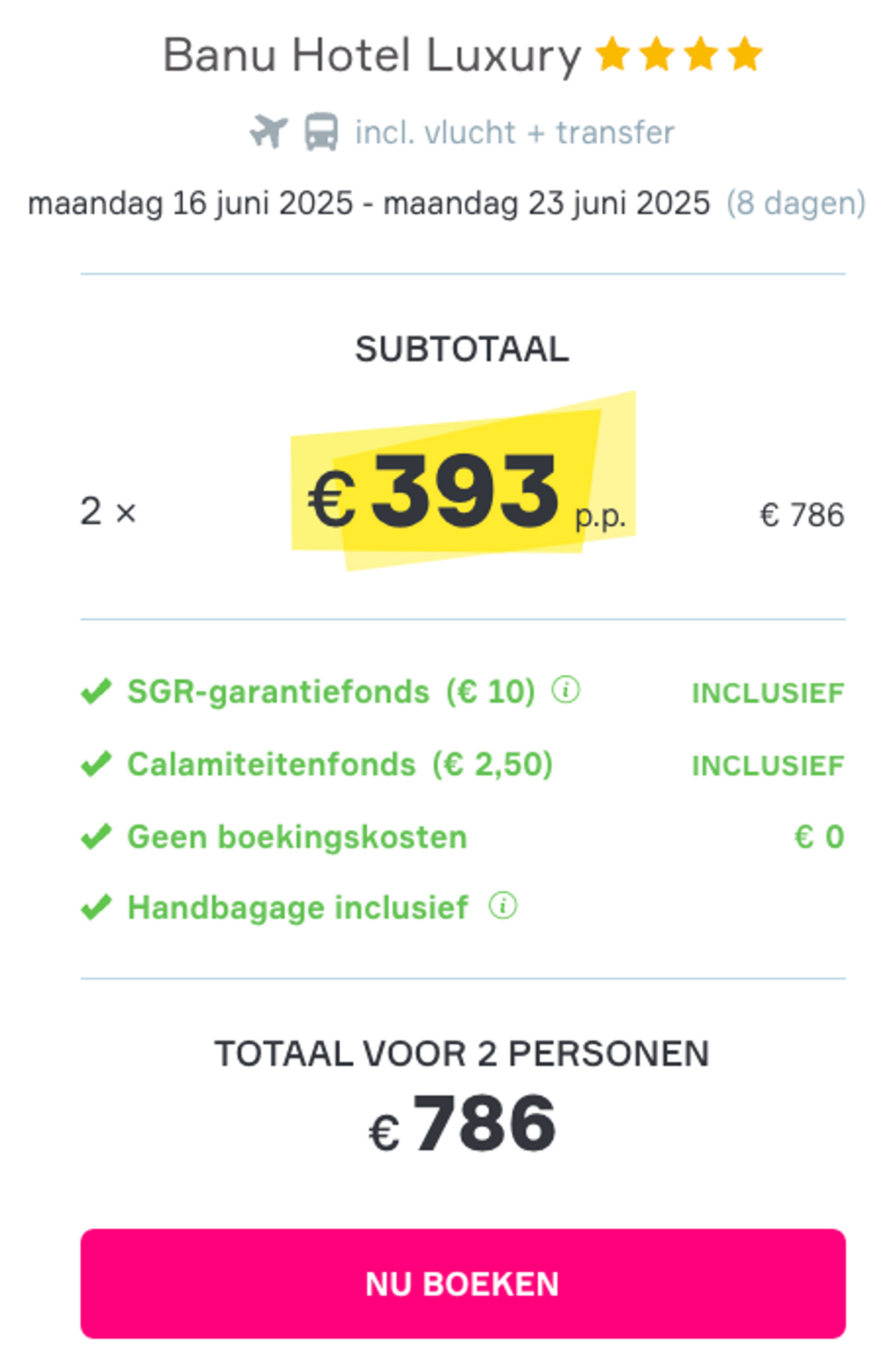Boekingsvoorbeeld
