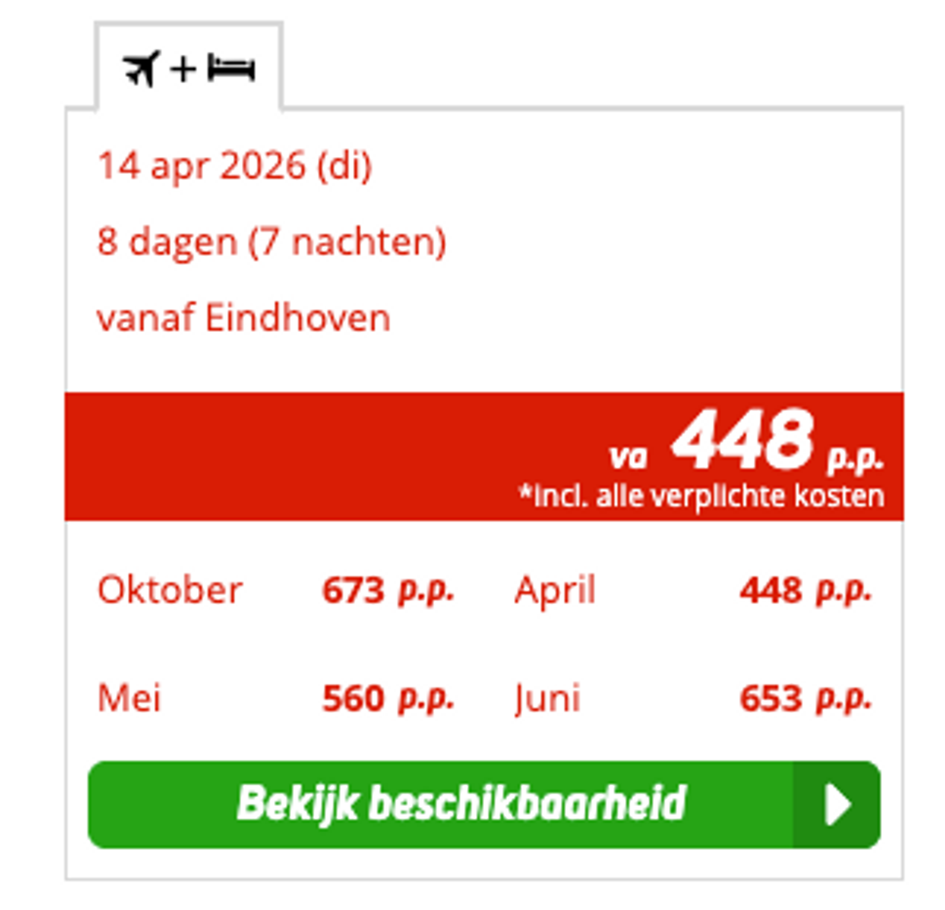 Boekingsvoorbeeld