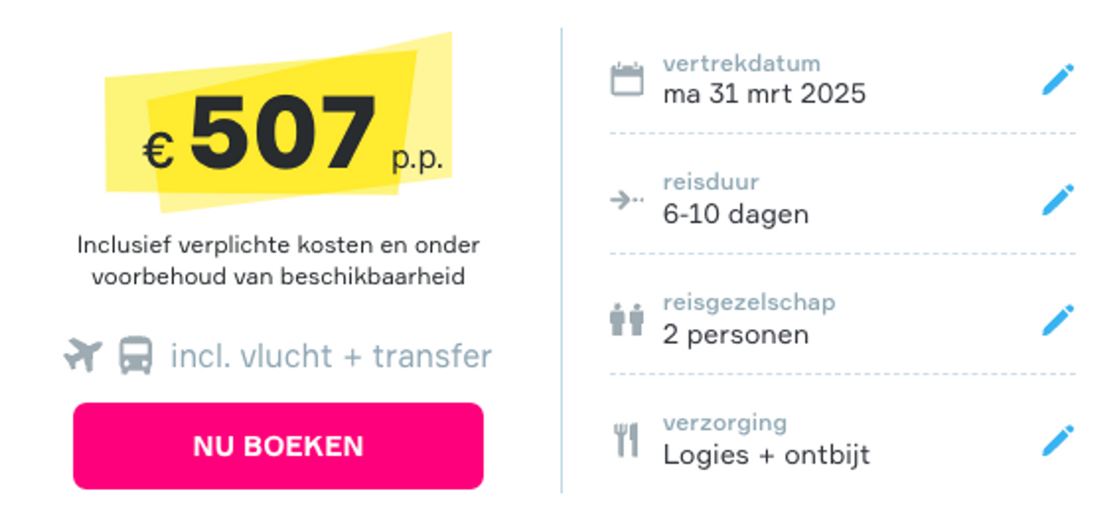 Boekingsvoorbeeld
