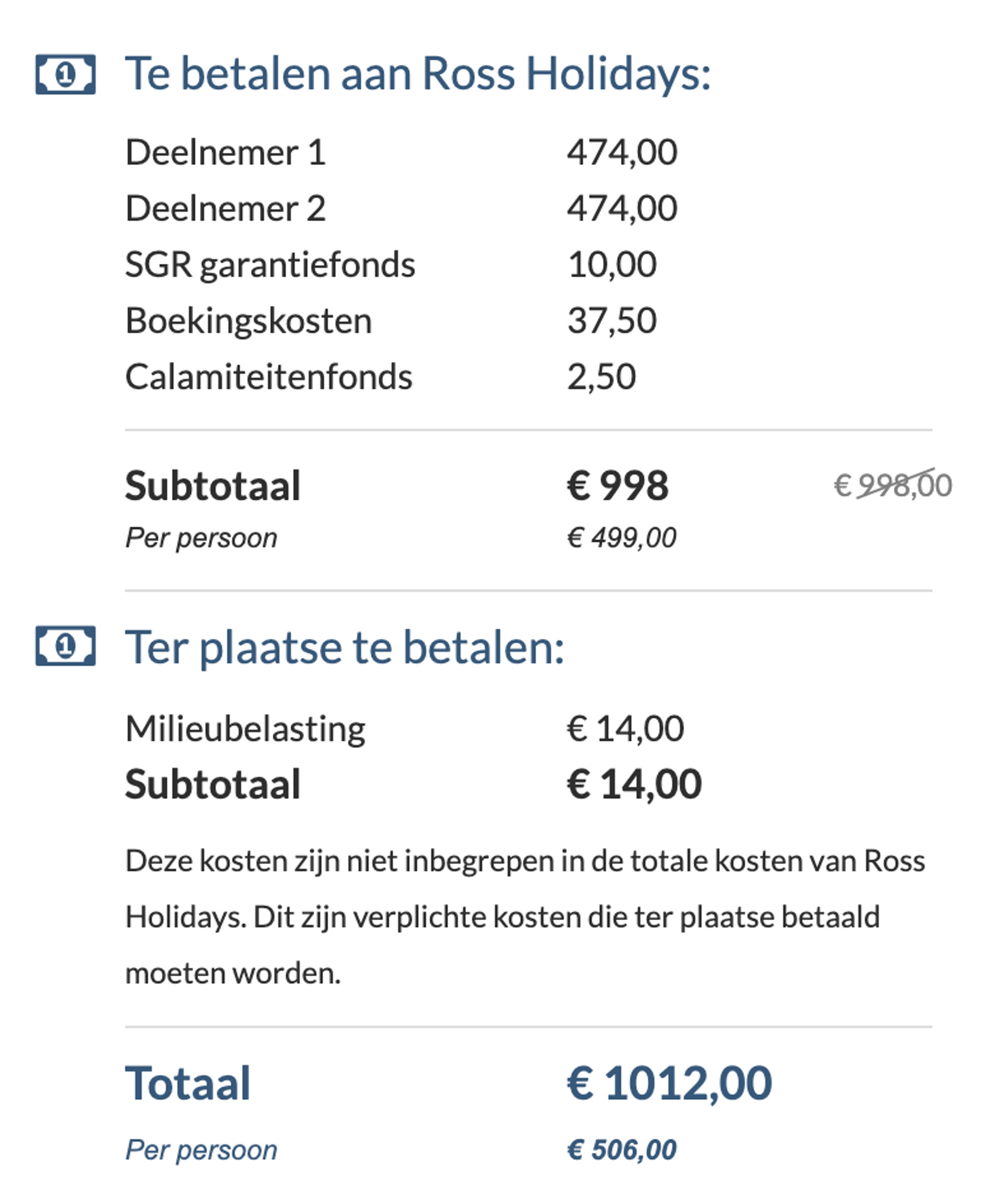 Boekingsvoorbeeld