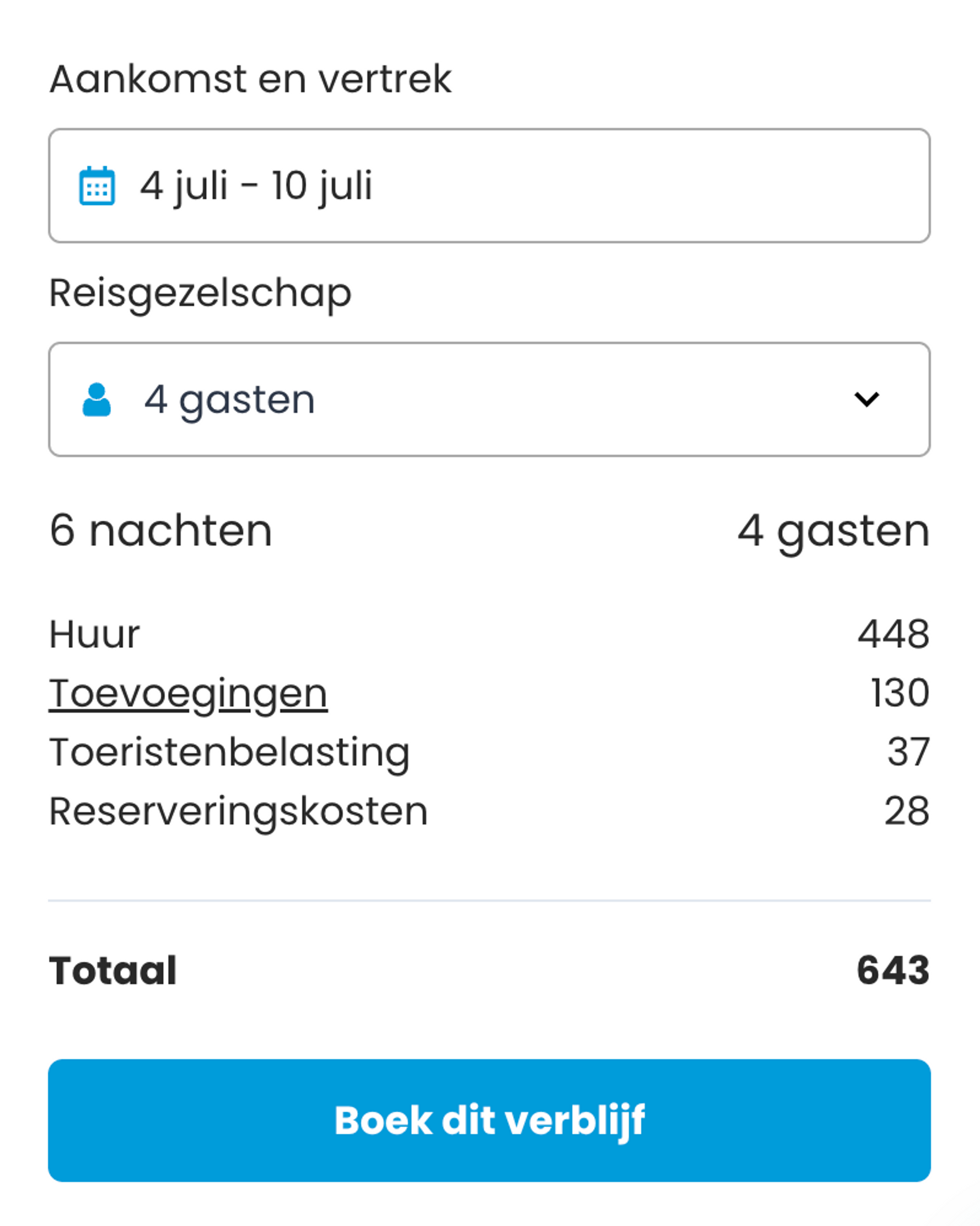 Boekingsvoorbeeld