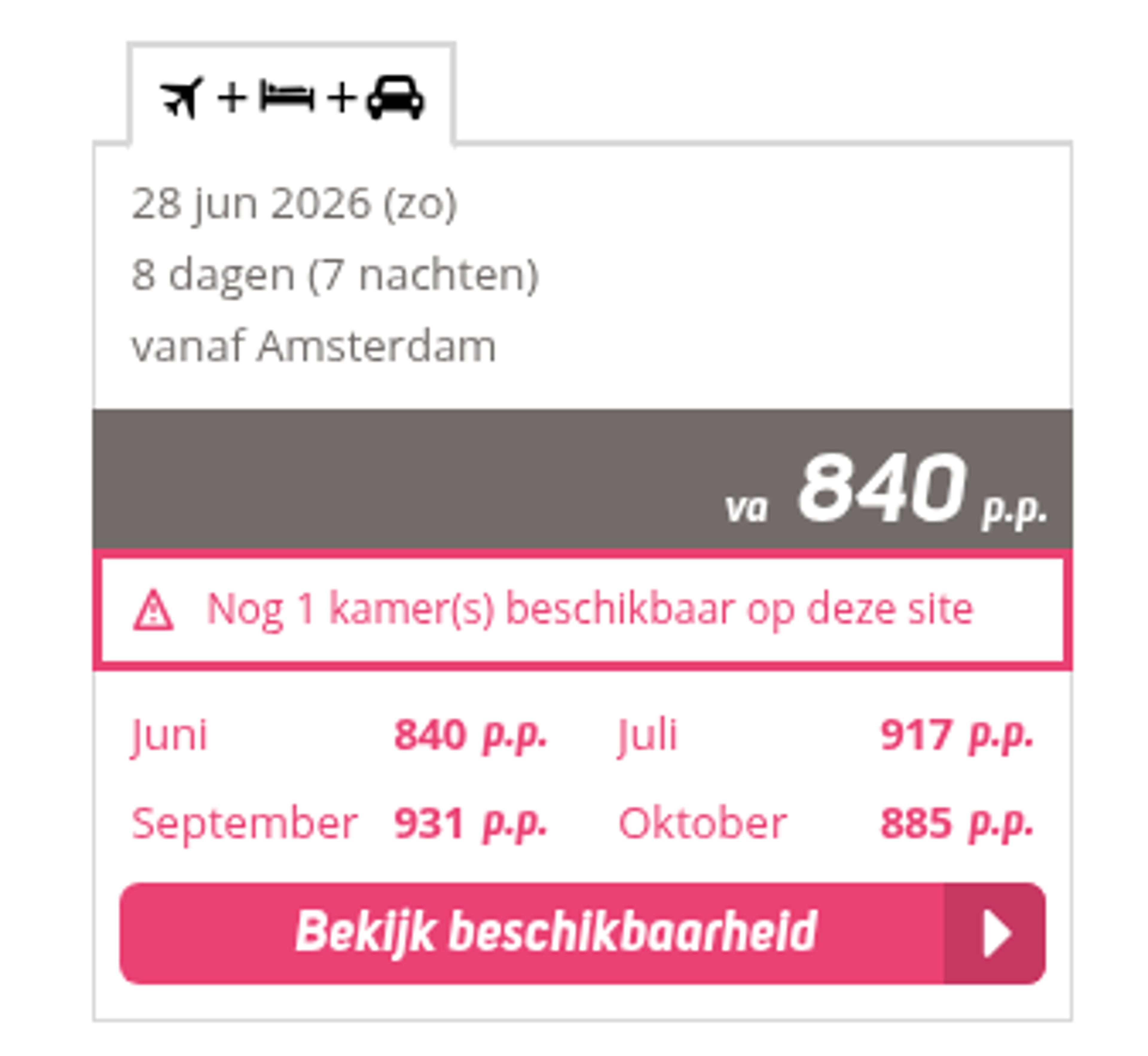 Boekingsvoorbeeld