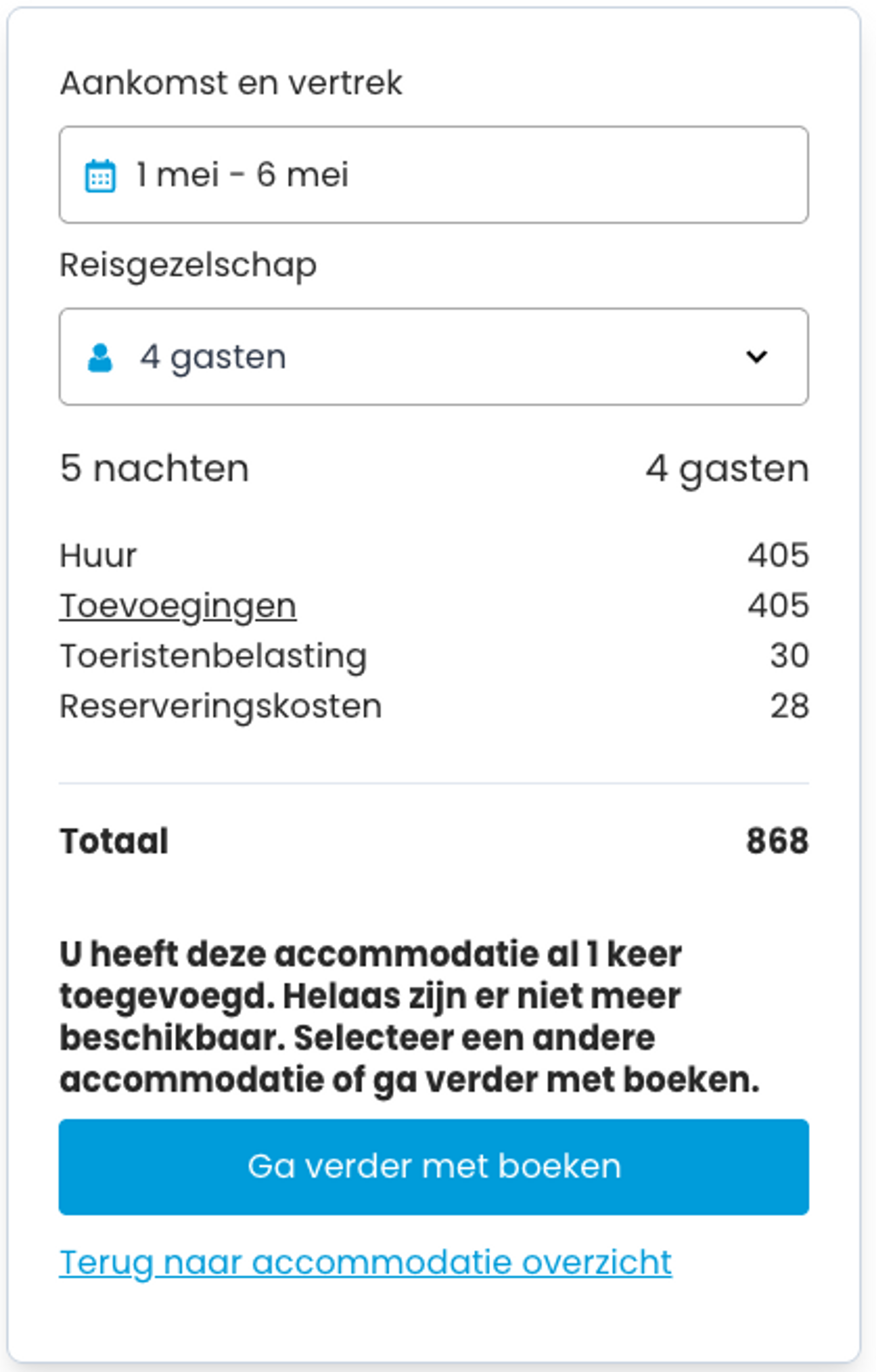 Boekingsvoorbeeld