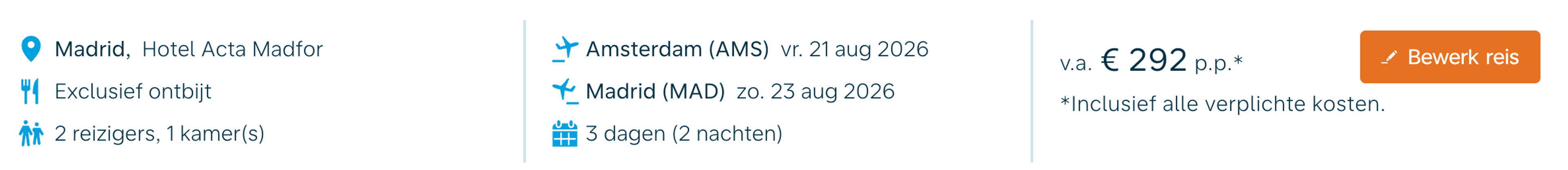 Boekingsvoorbeeld