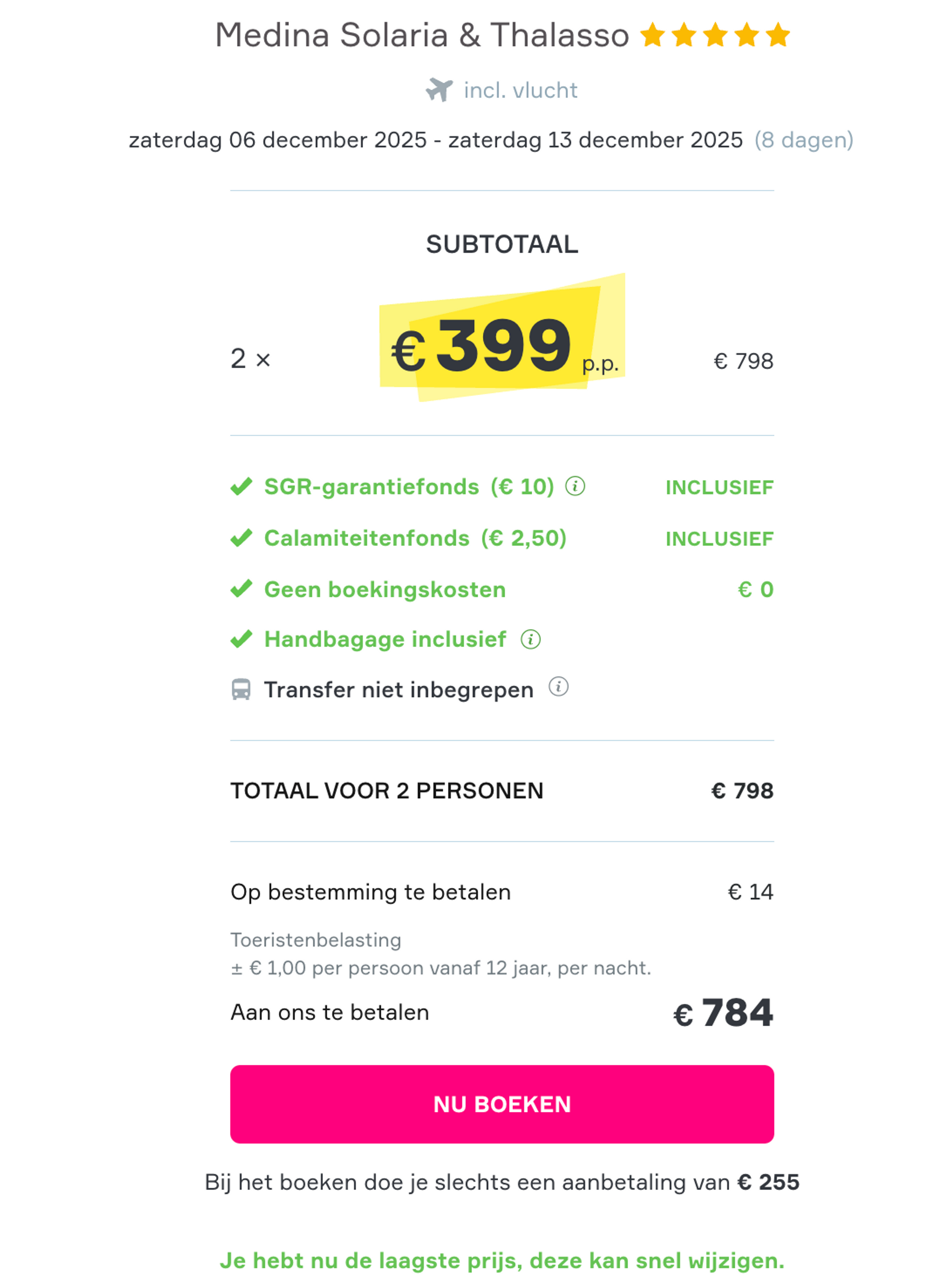 Boekingsvoorbeeld