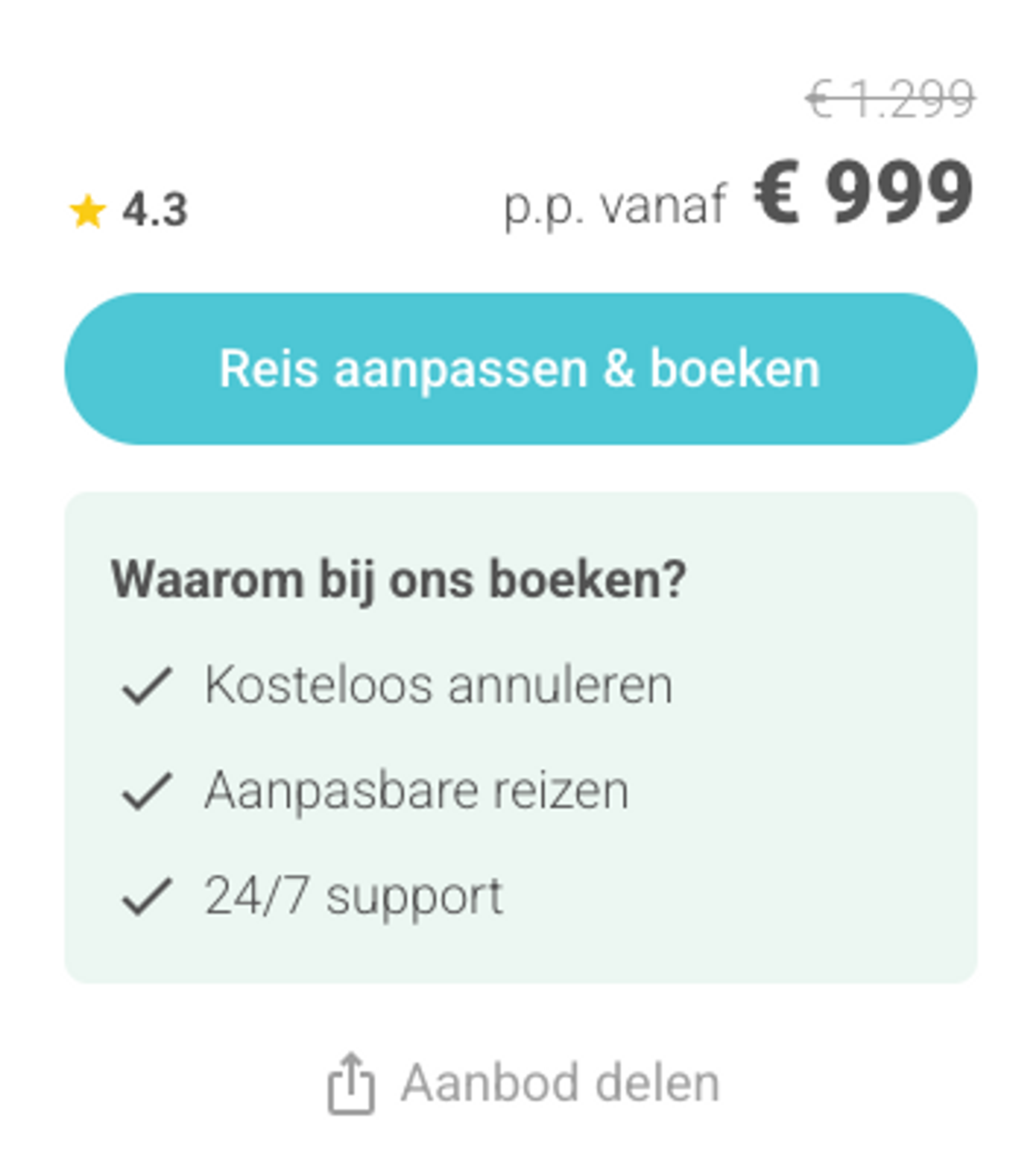 Boekingsvoorbeeld