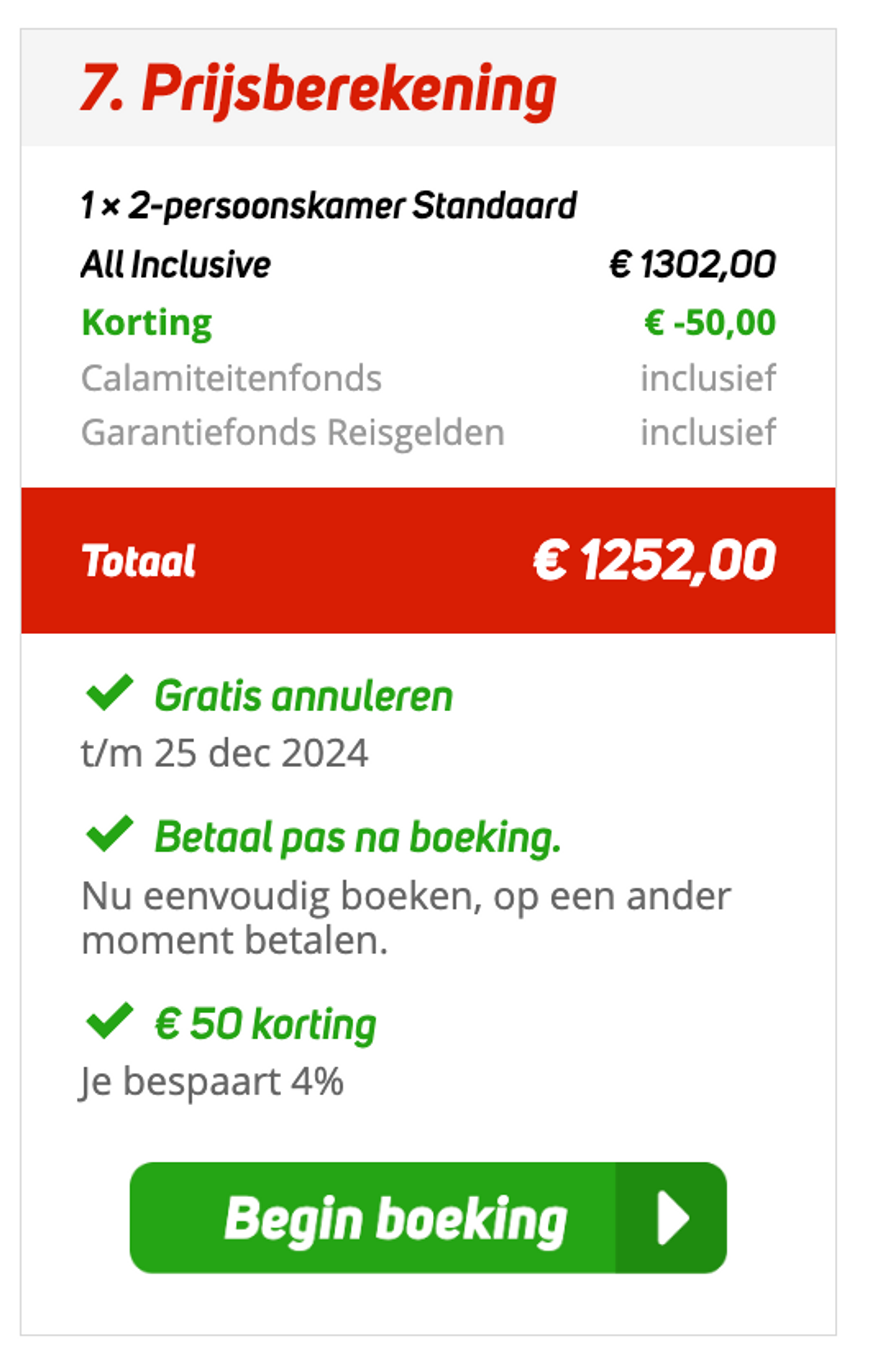 Boekingsvoorbeeld