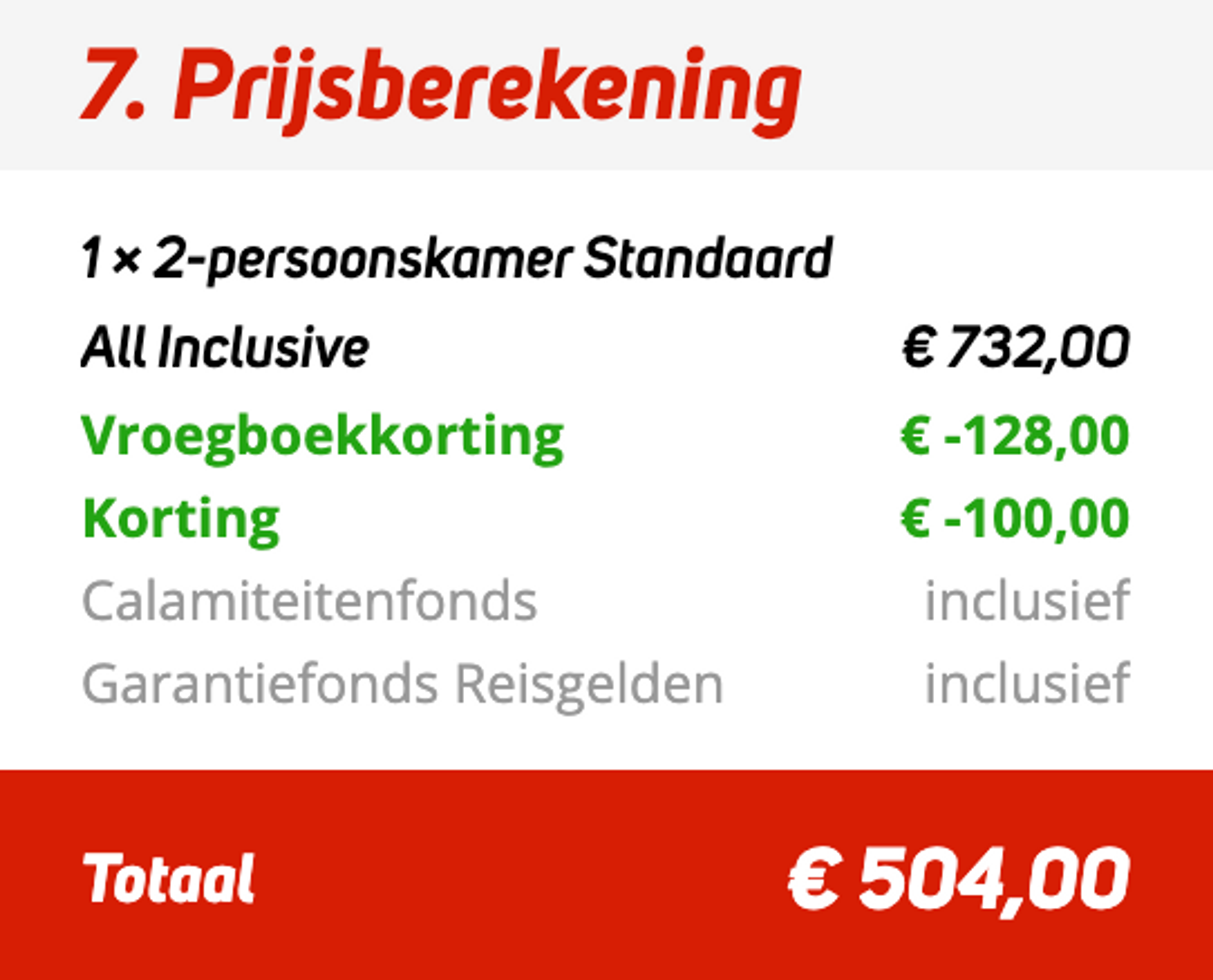 Boekingsvoorbeeld