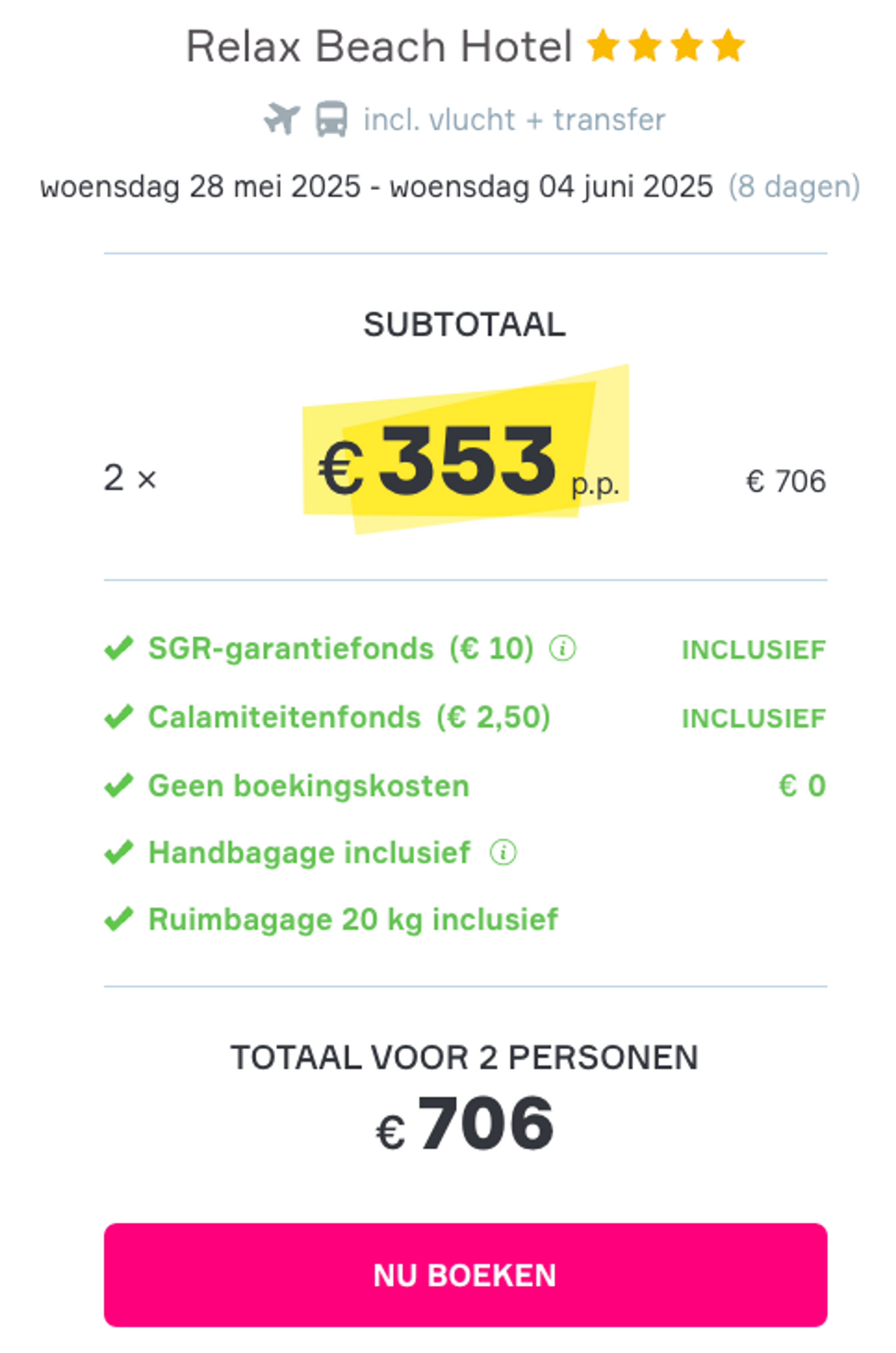 Boekingsvoorbeeld