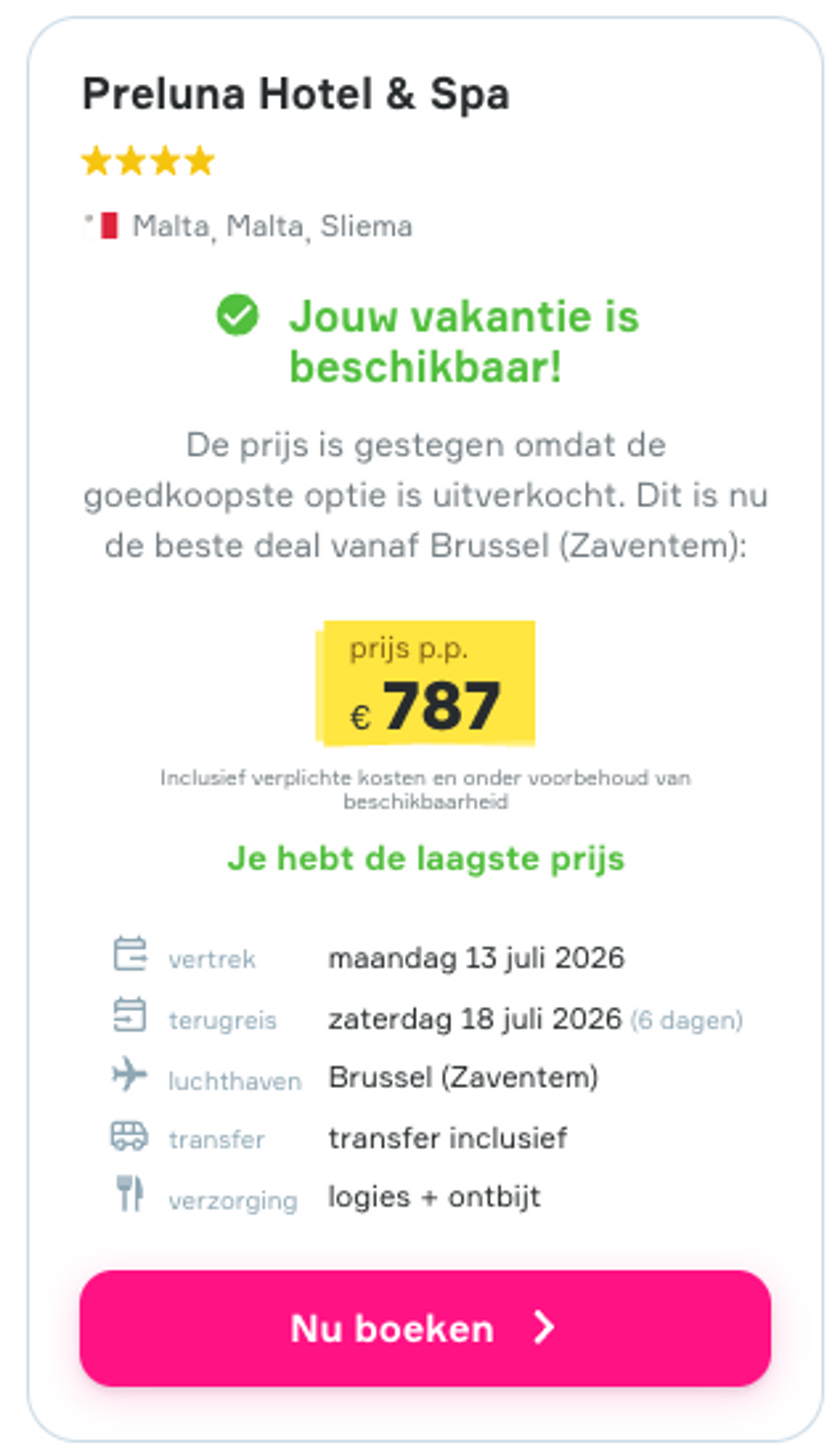 Boekingsvoorbeeld
