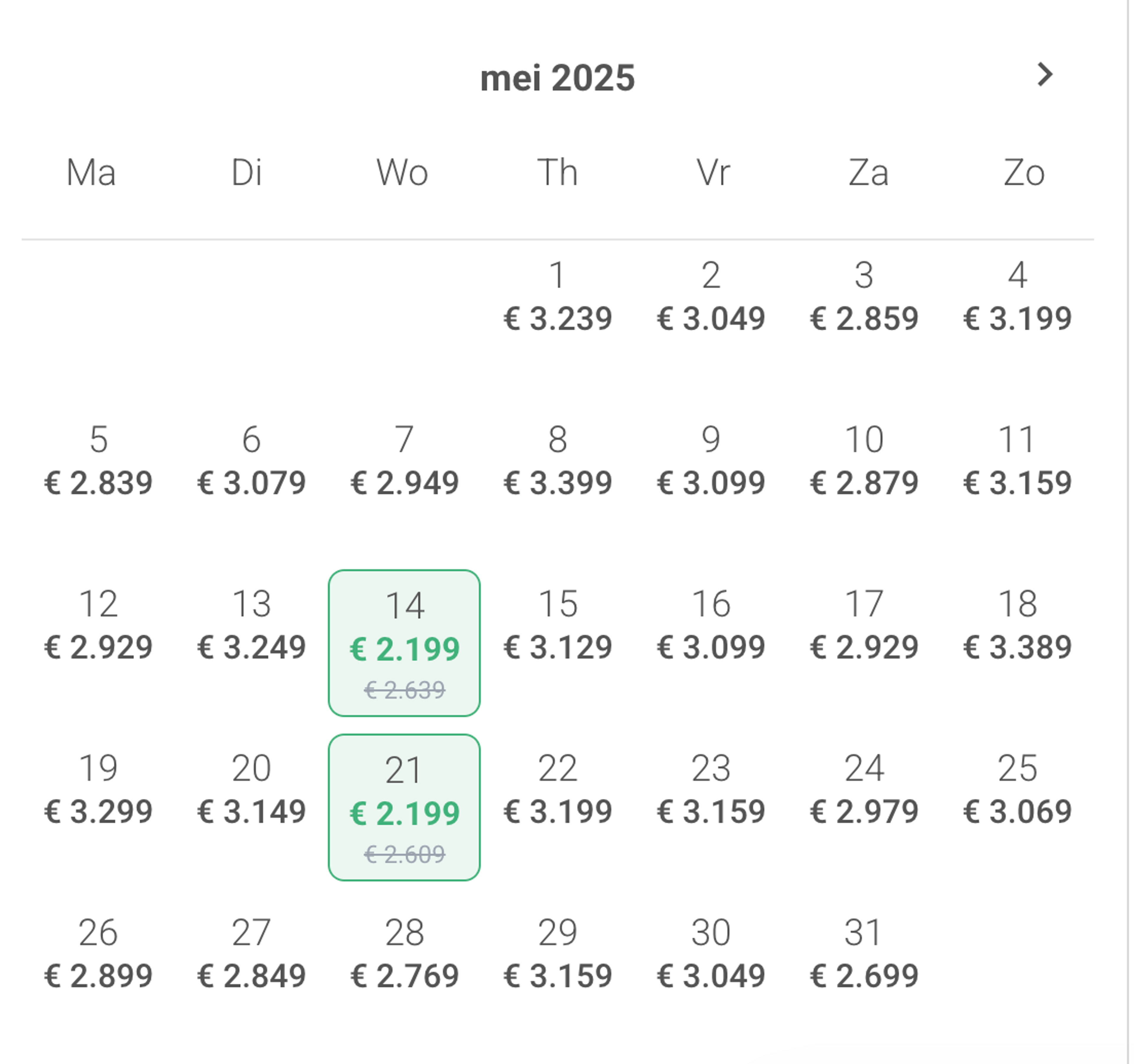 Boekingsvoorbeeld