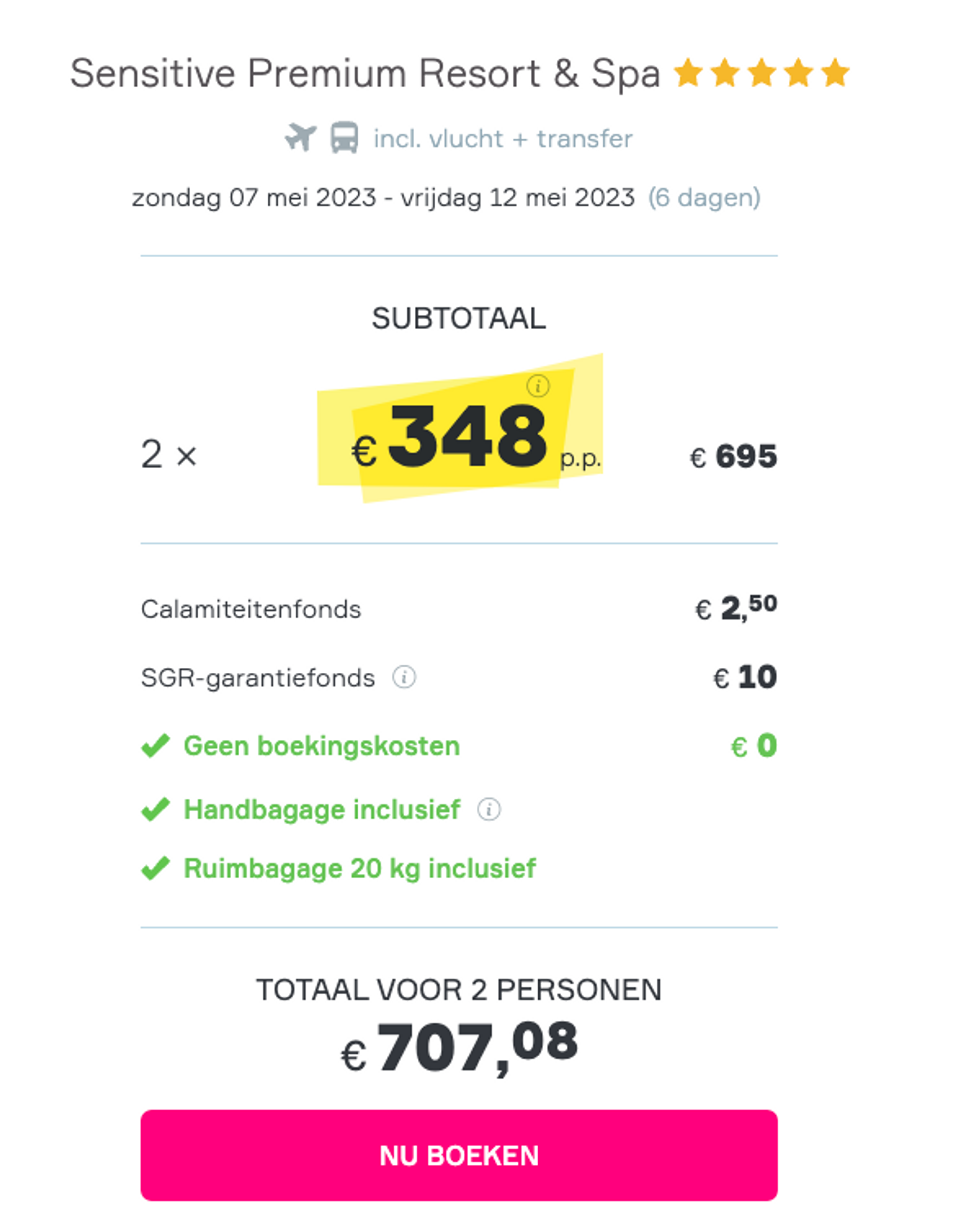 Boekingsvoorbeeld