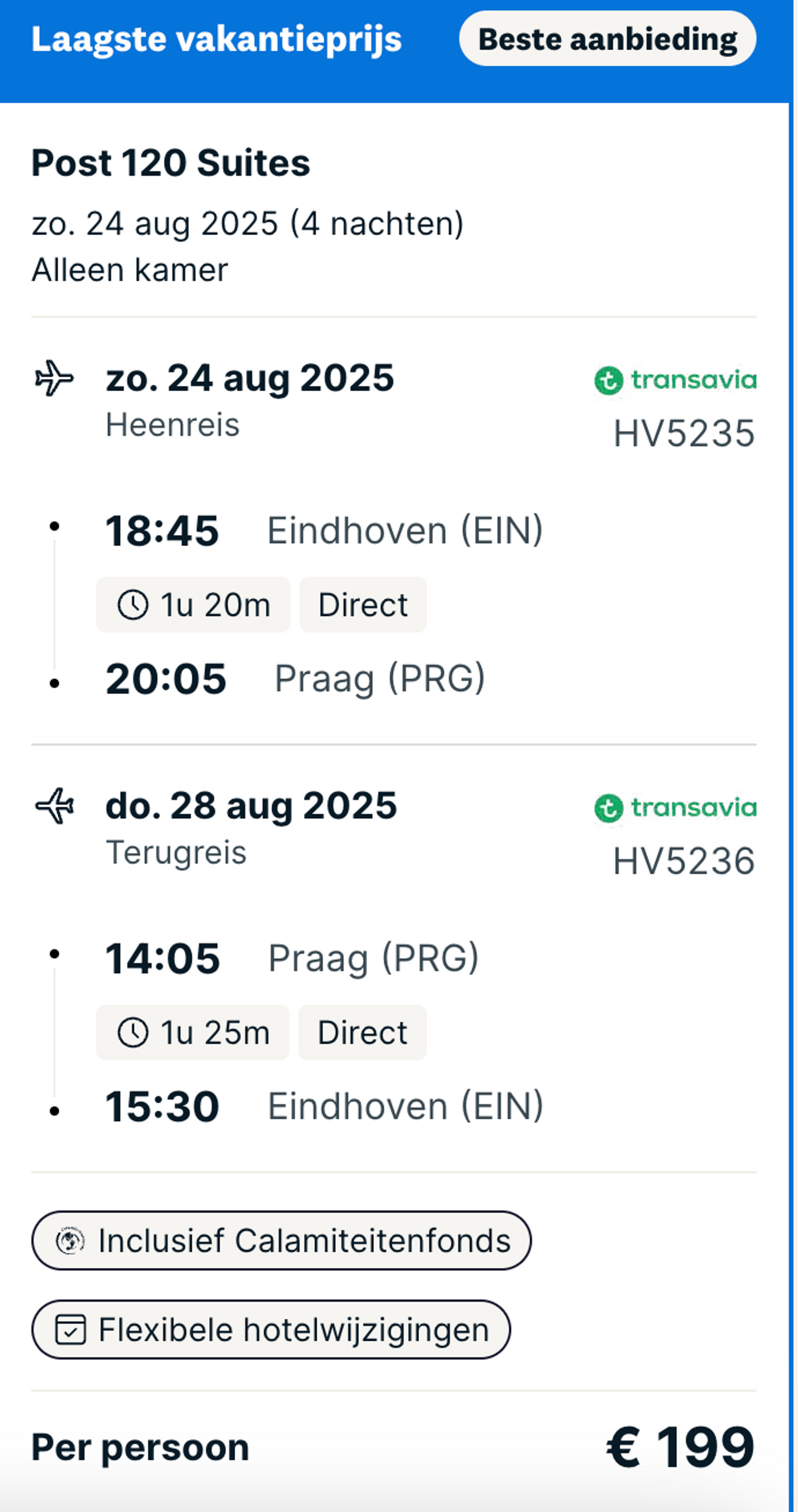 Boekingsvoorbeeld