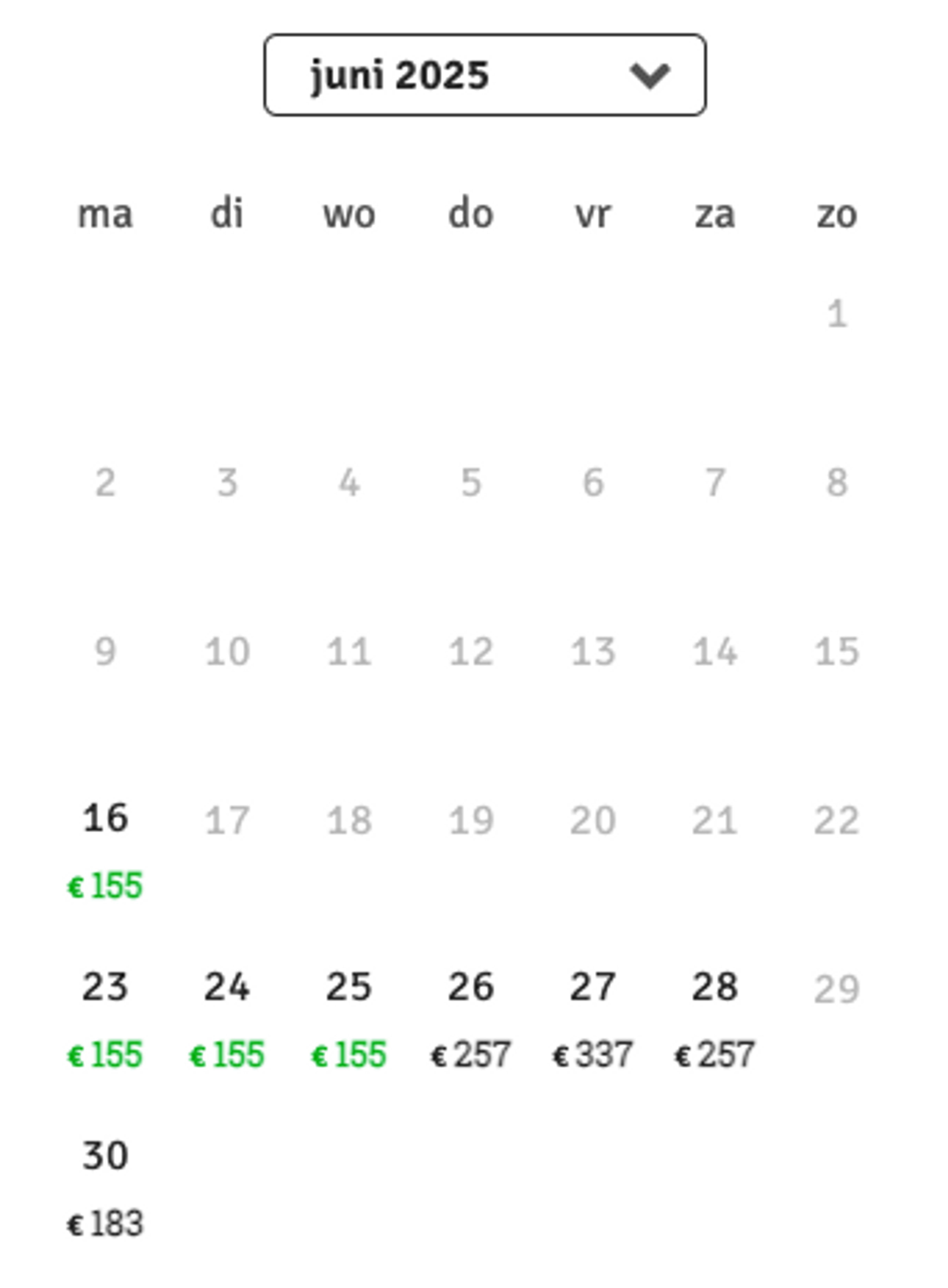 Boekingsvoorbeeld