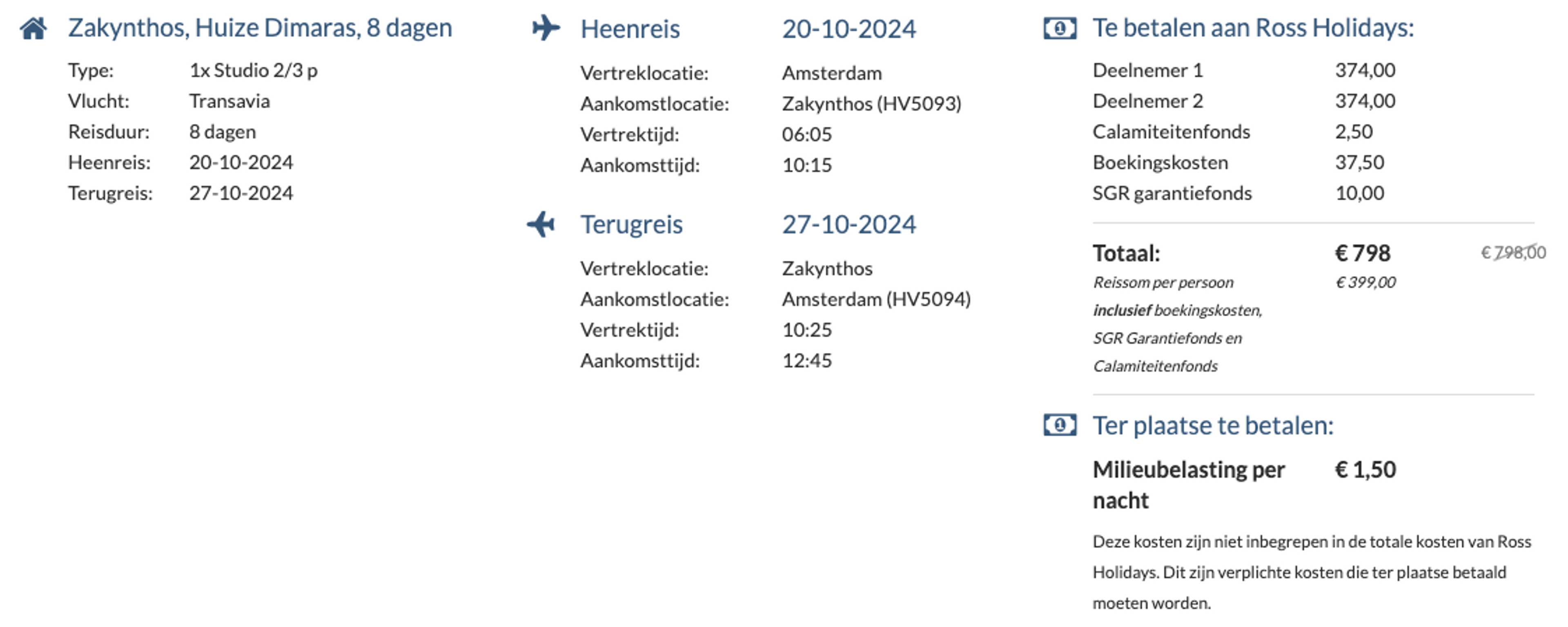 Boekingsvoorbeeld
