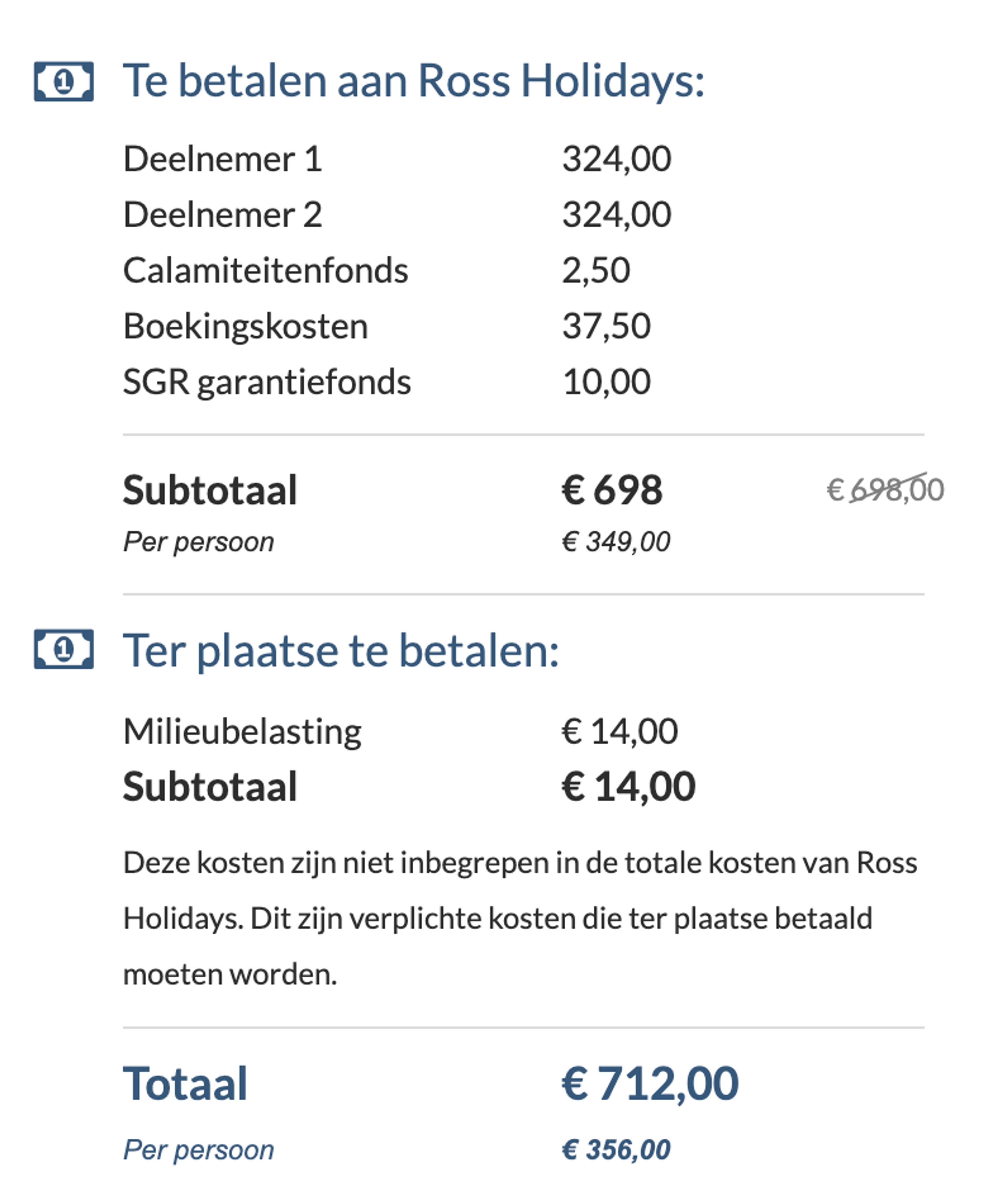 Boekingsvoorbeeld