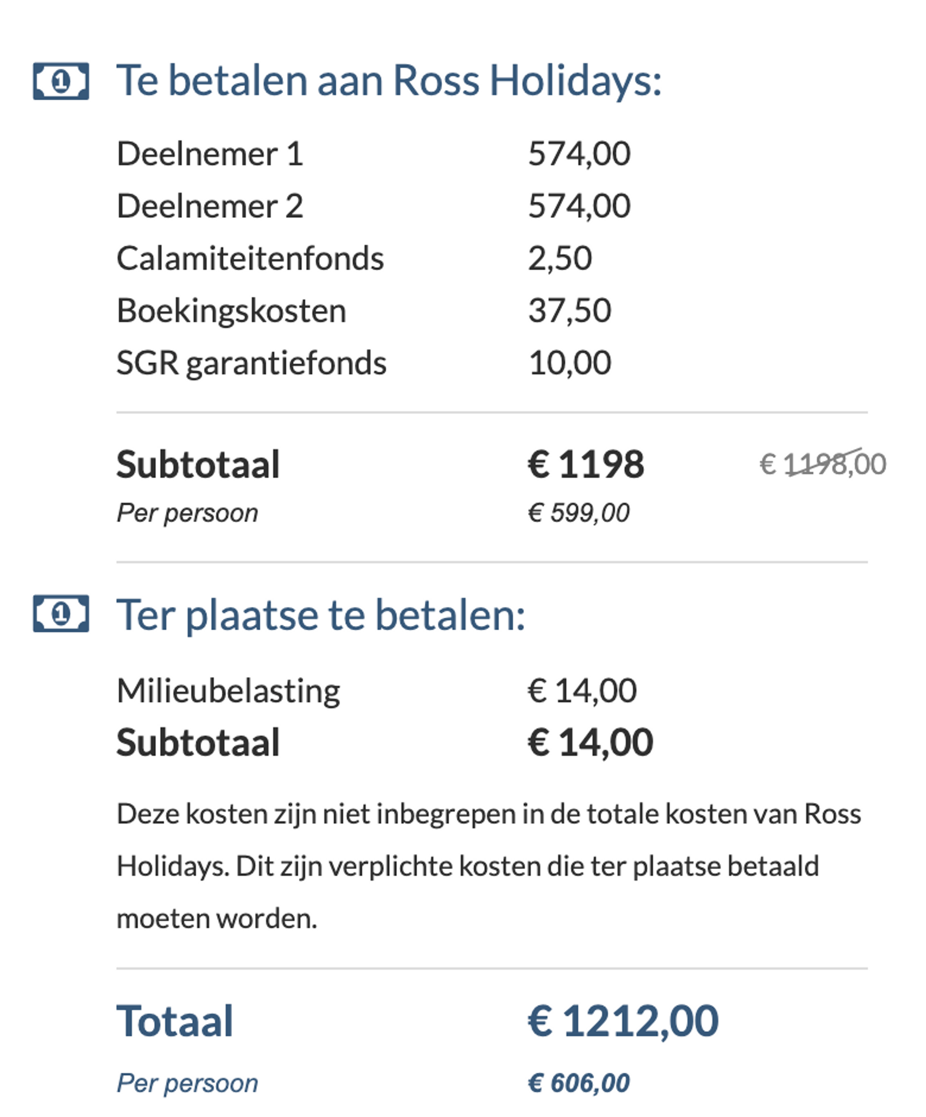 Boekingsvoorbeeld