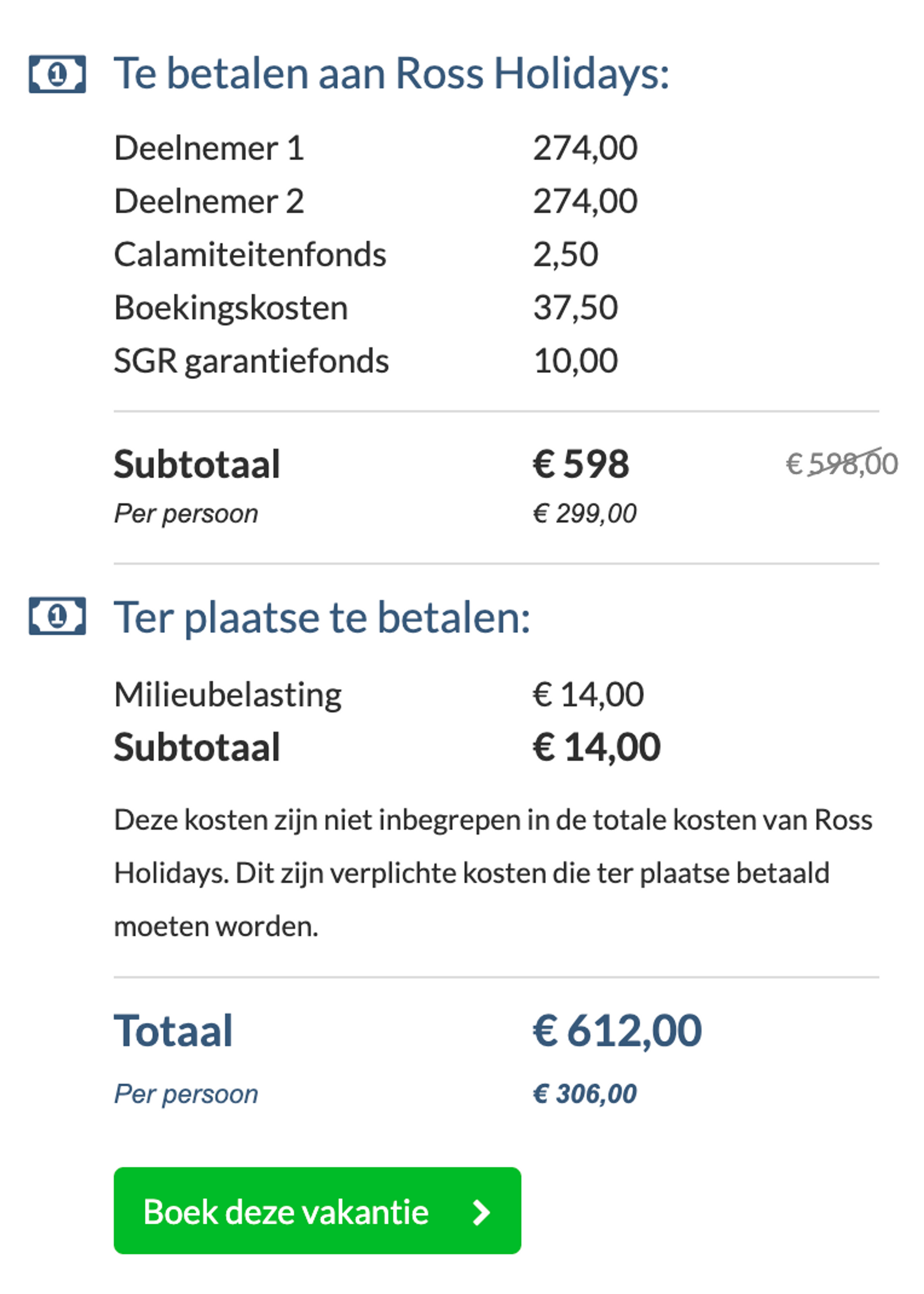 Boekingsvoorbeeld