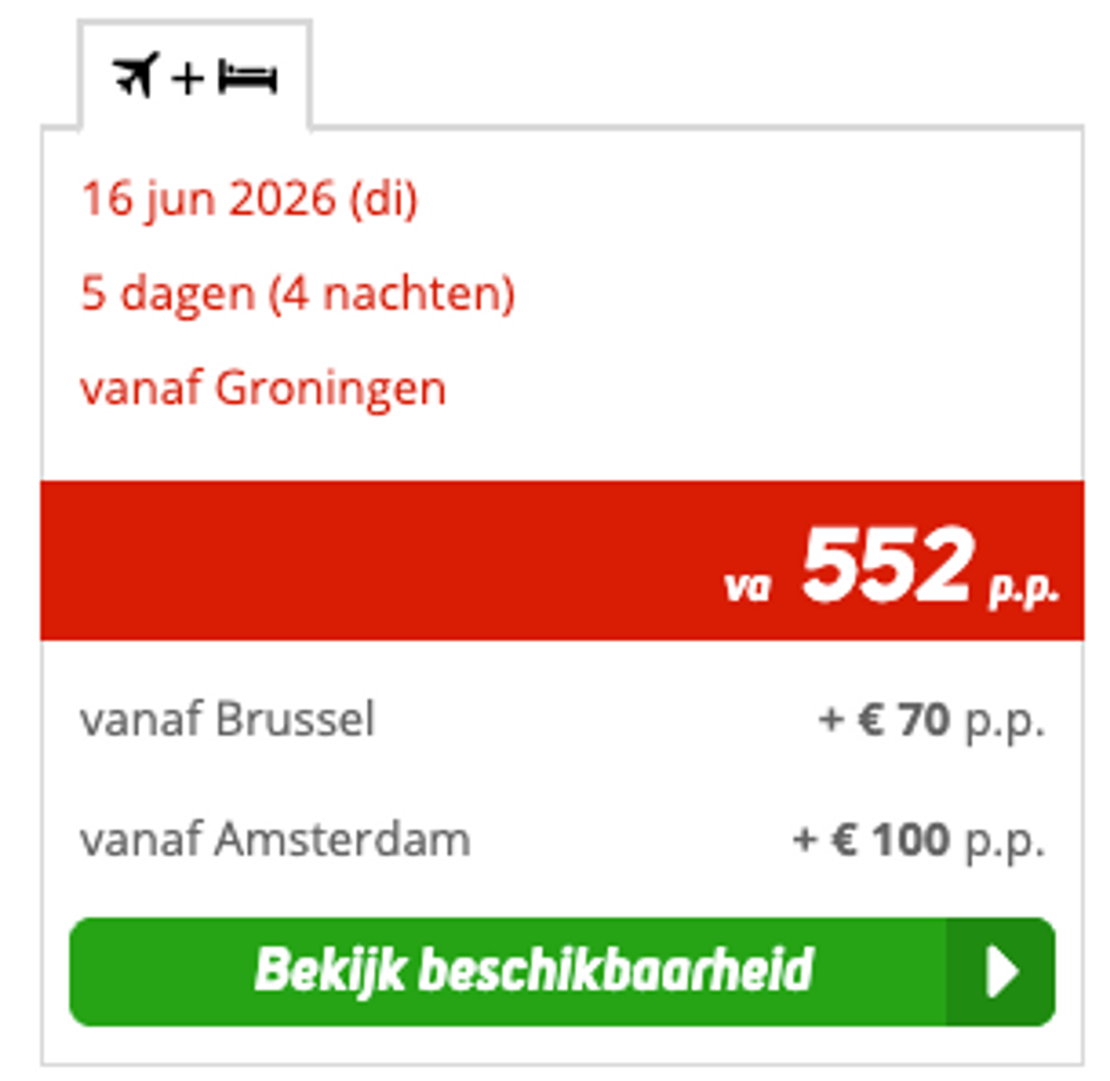 Boekingsvoorbeeld