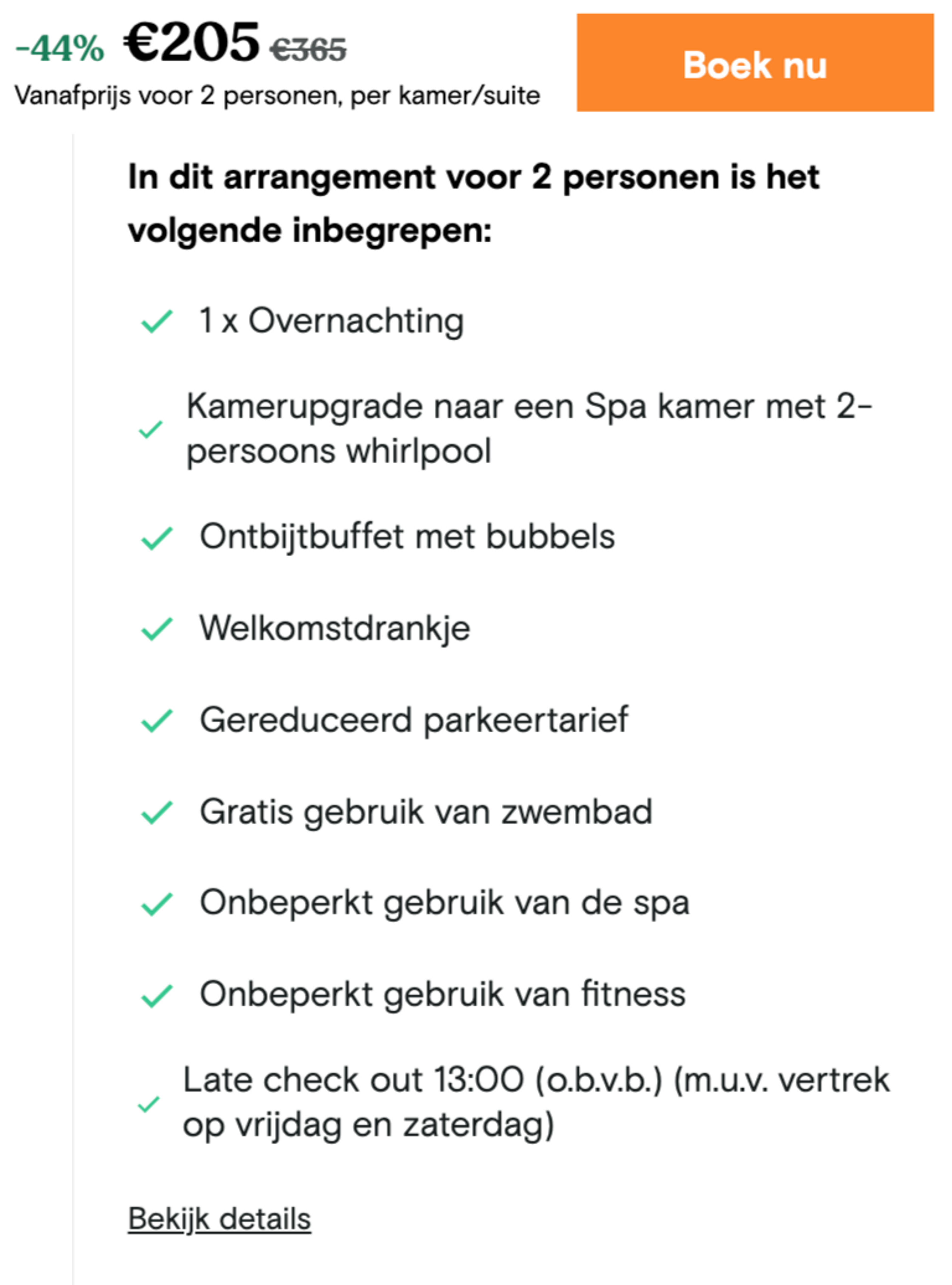 Boekingsvoorbeeld