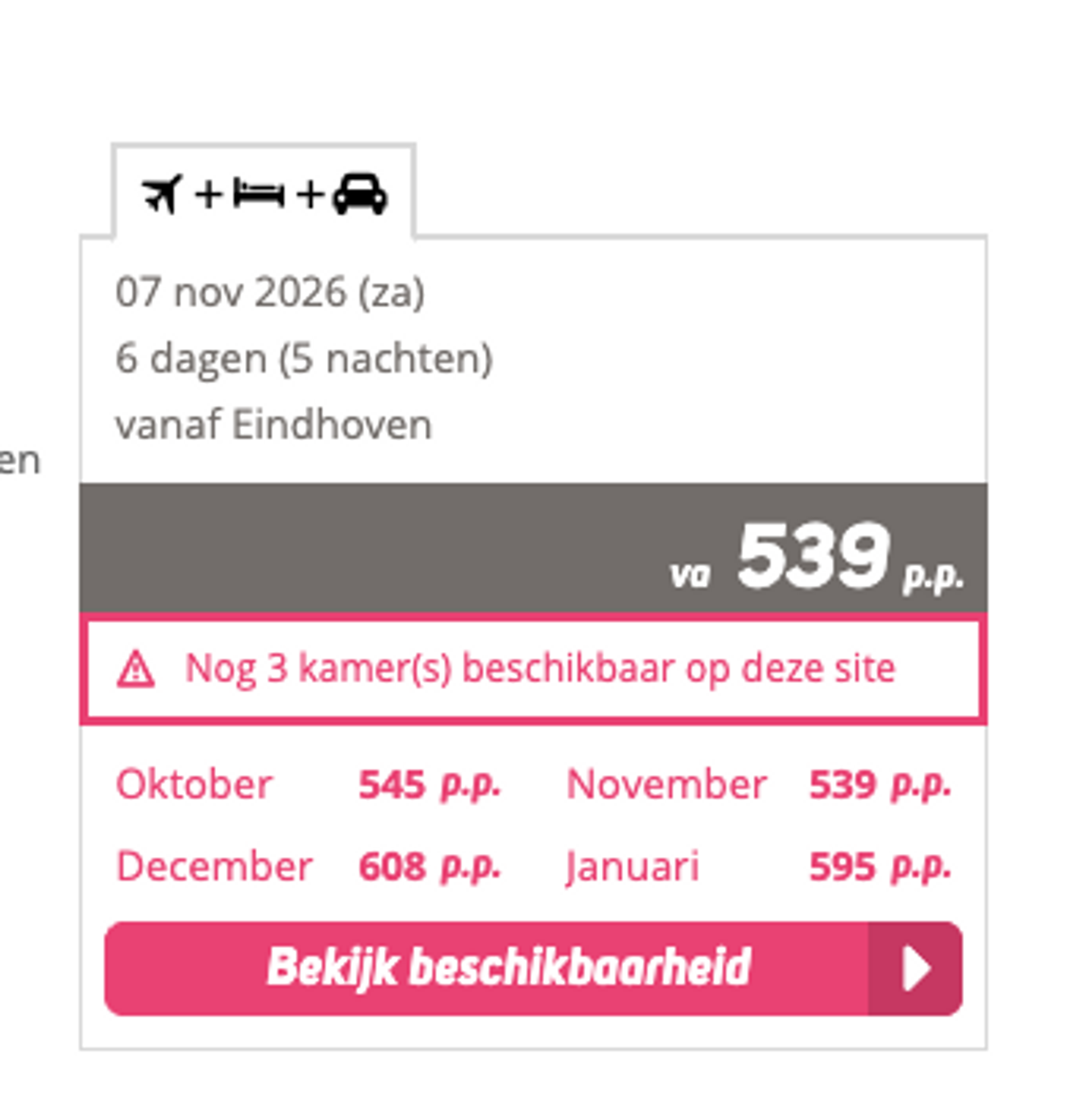 Boekingsvoorbeeld