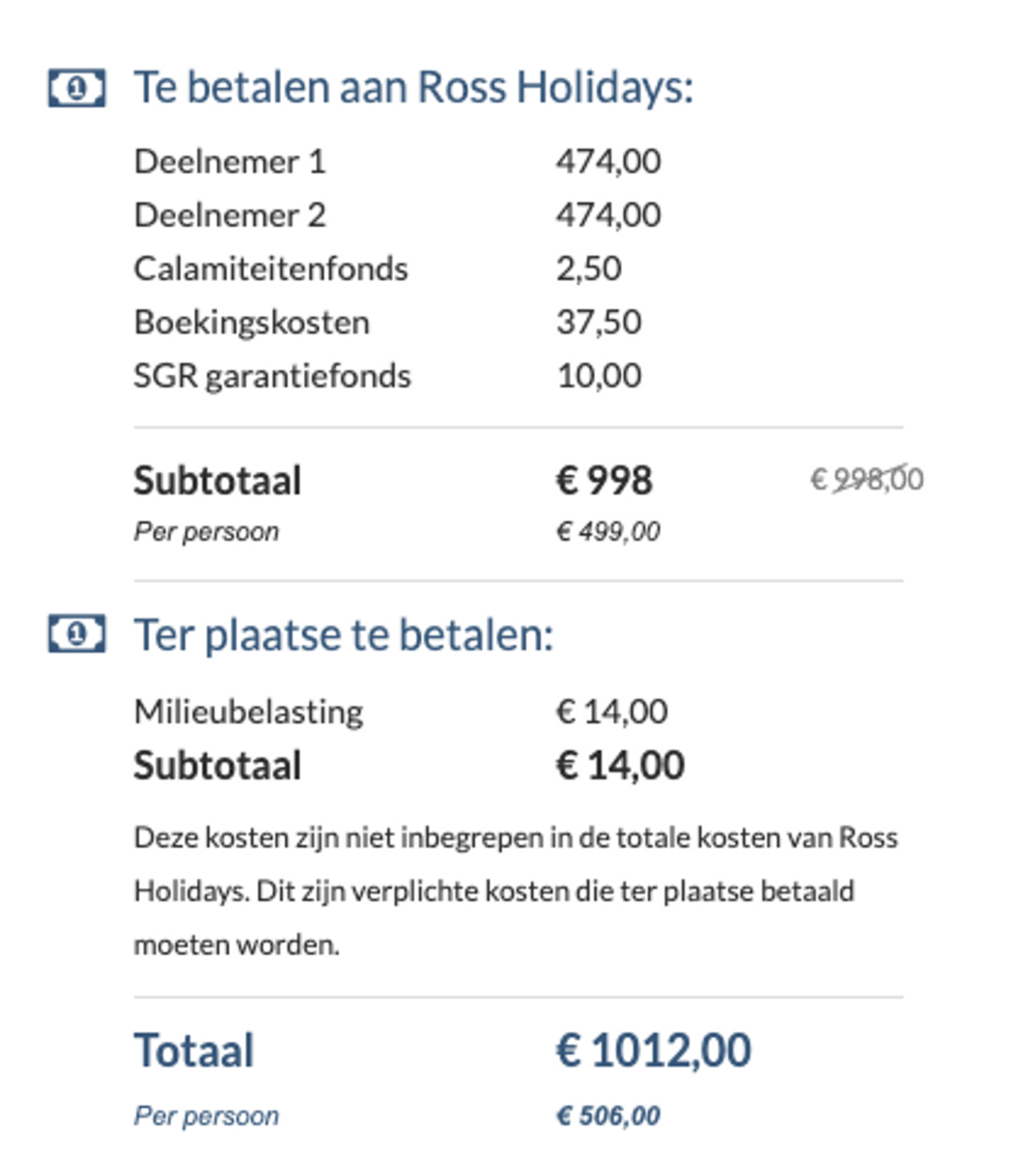 Boekingsvoorbeeld
