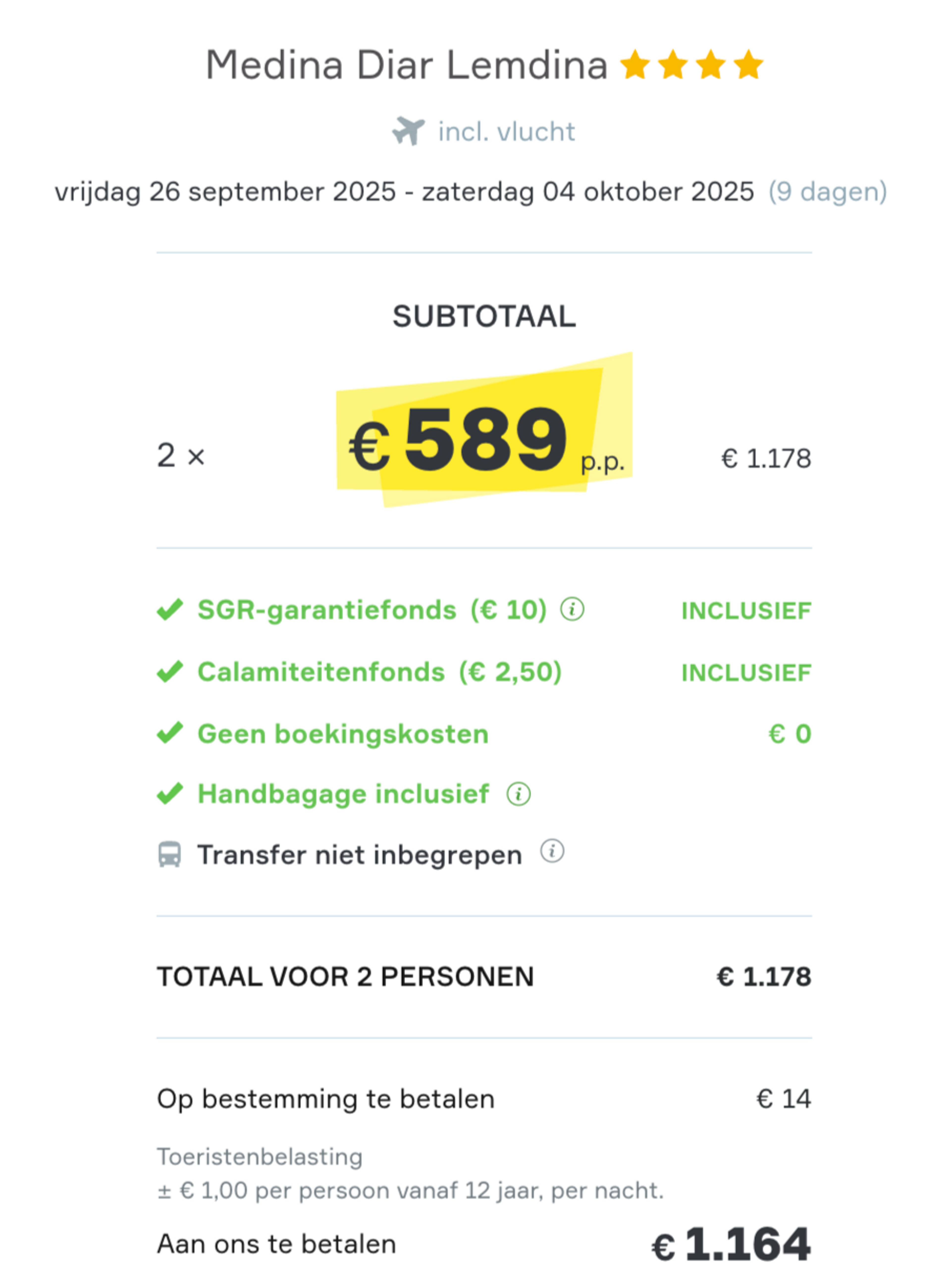 Boekingsvoorbeeld