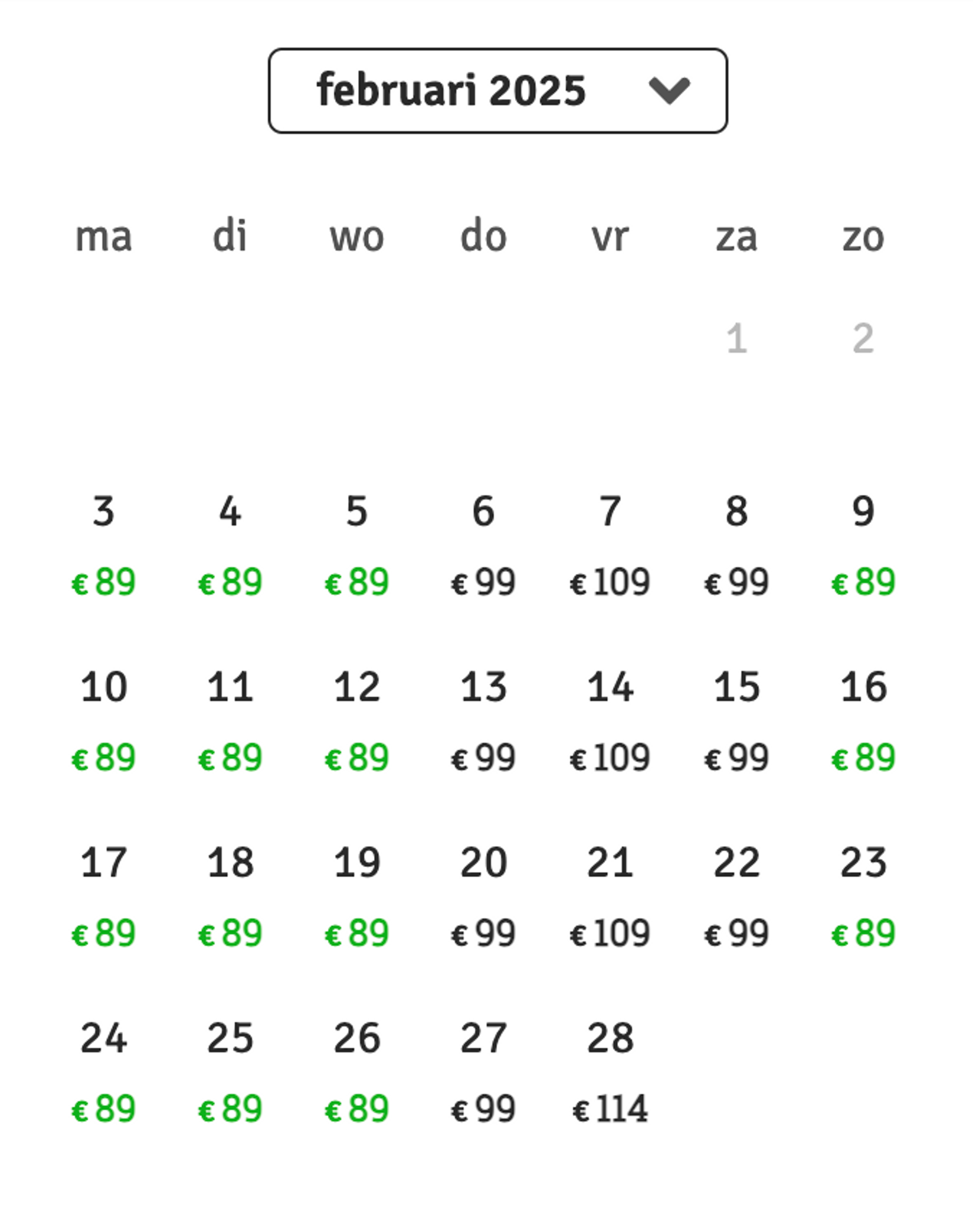 Boekingsvoorbeeld