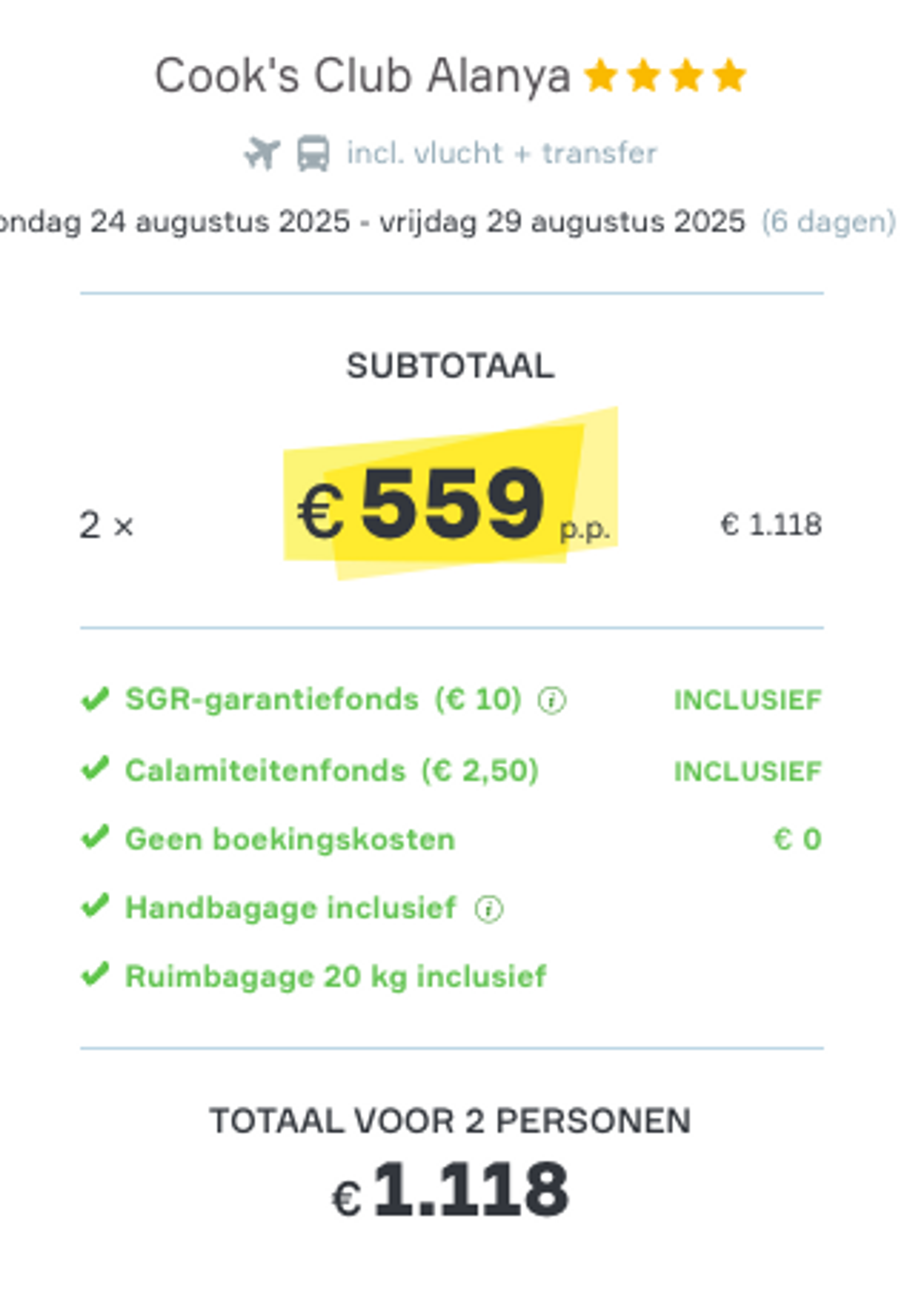 Boekingsvoorbeeld