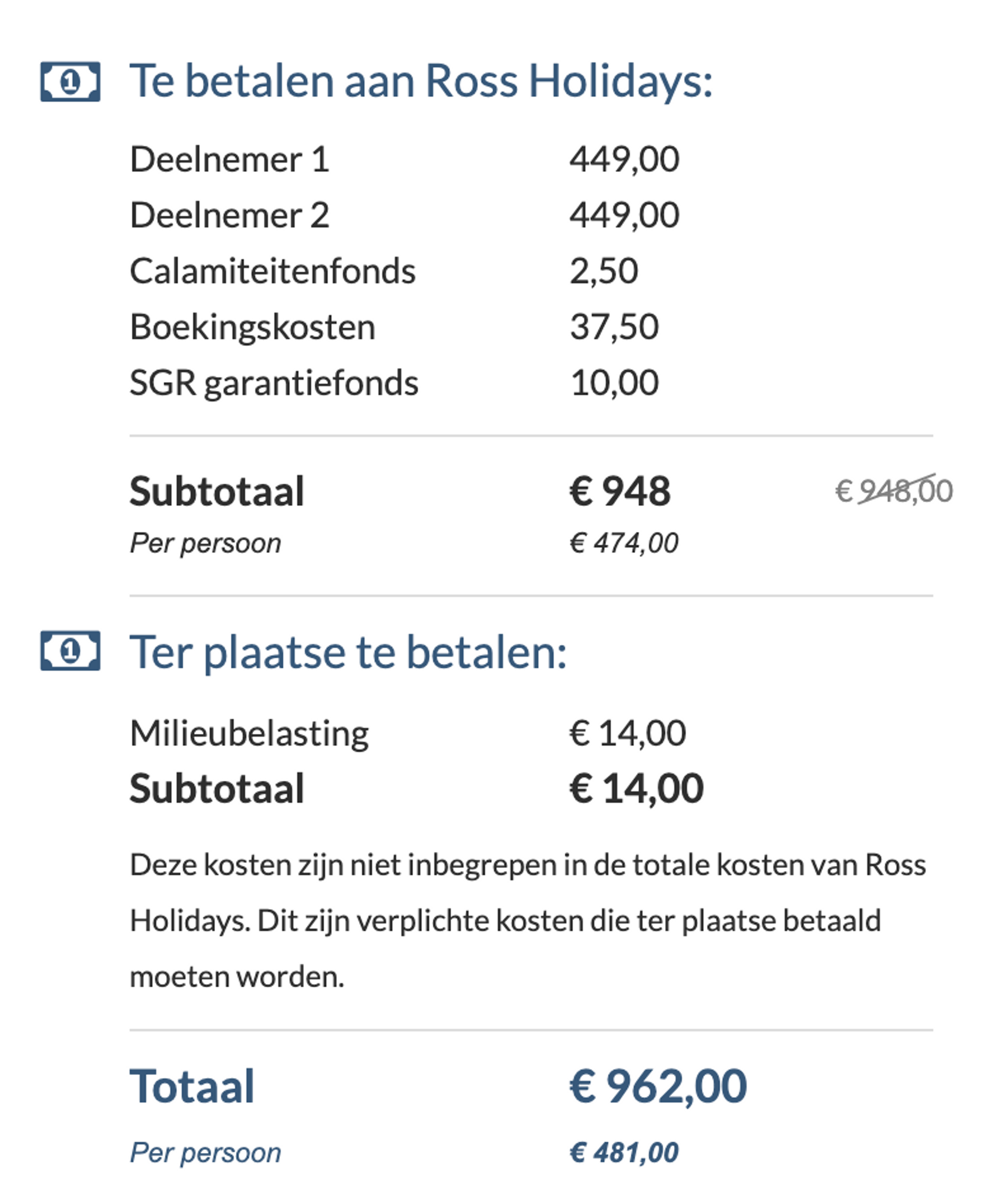 Boekingsvoorbeeld