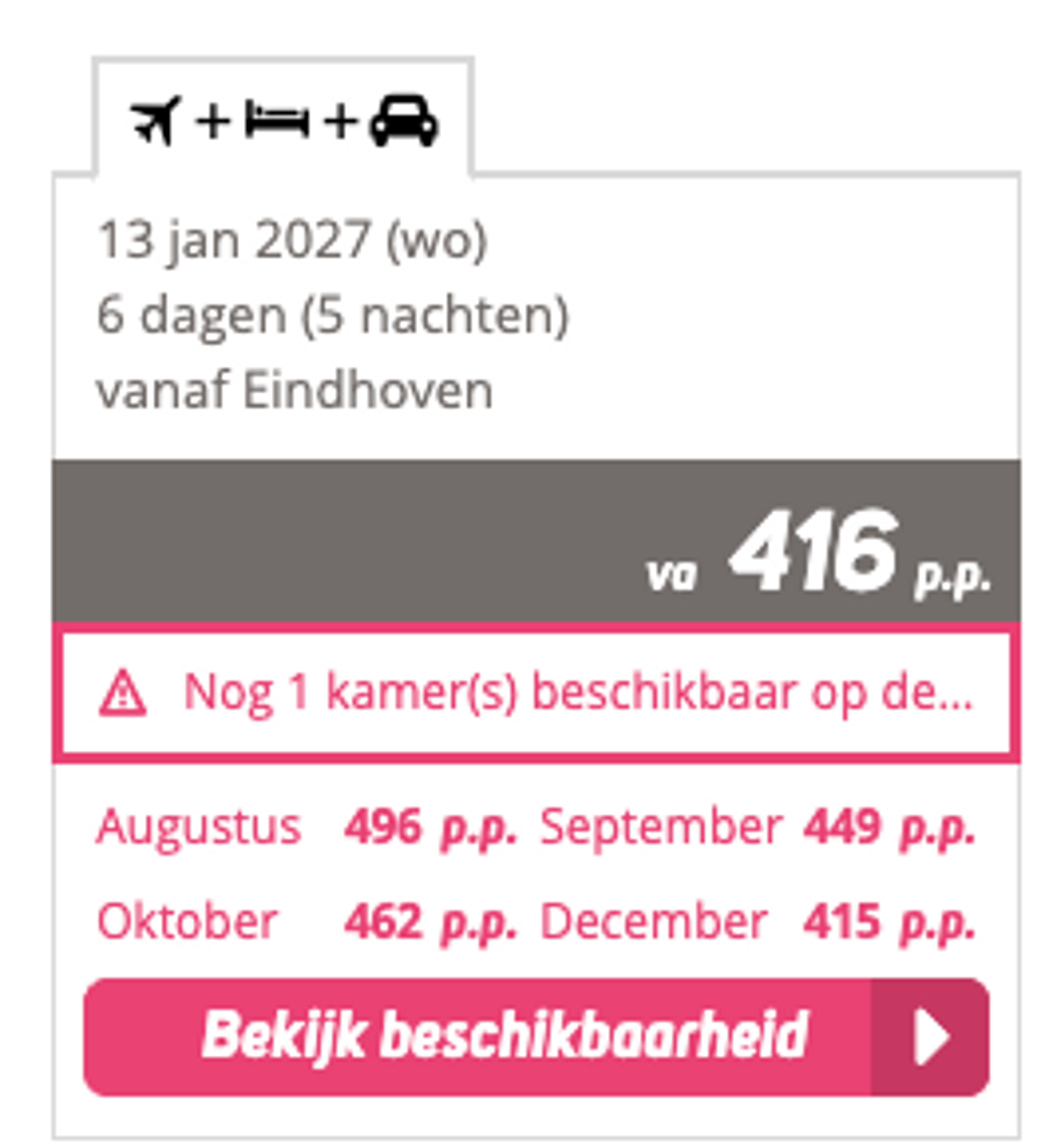 Boekingsvoorbeeld