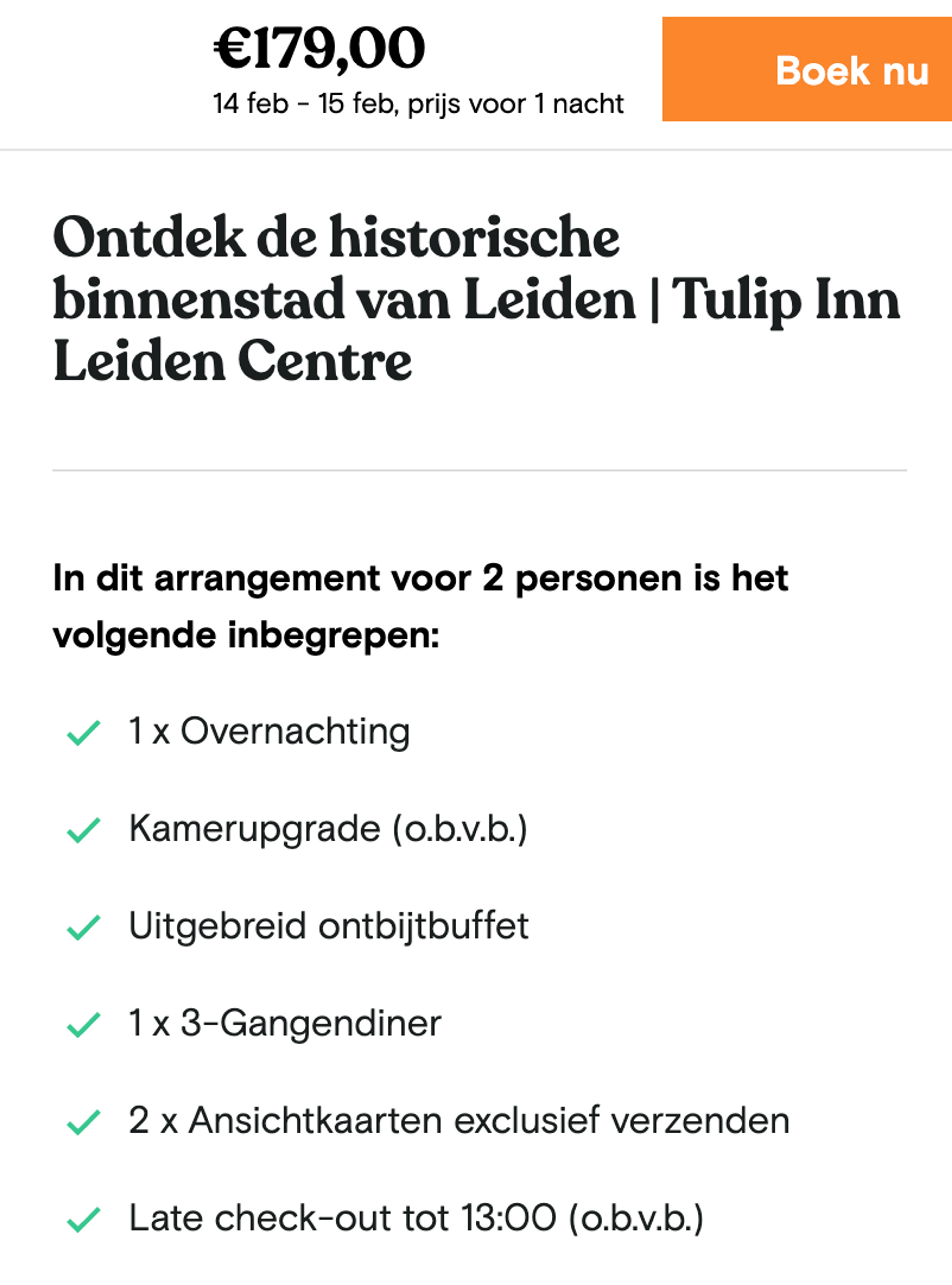 Boekingsvoorbeeld
