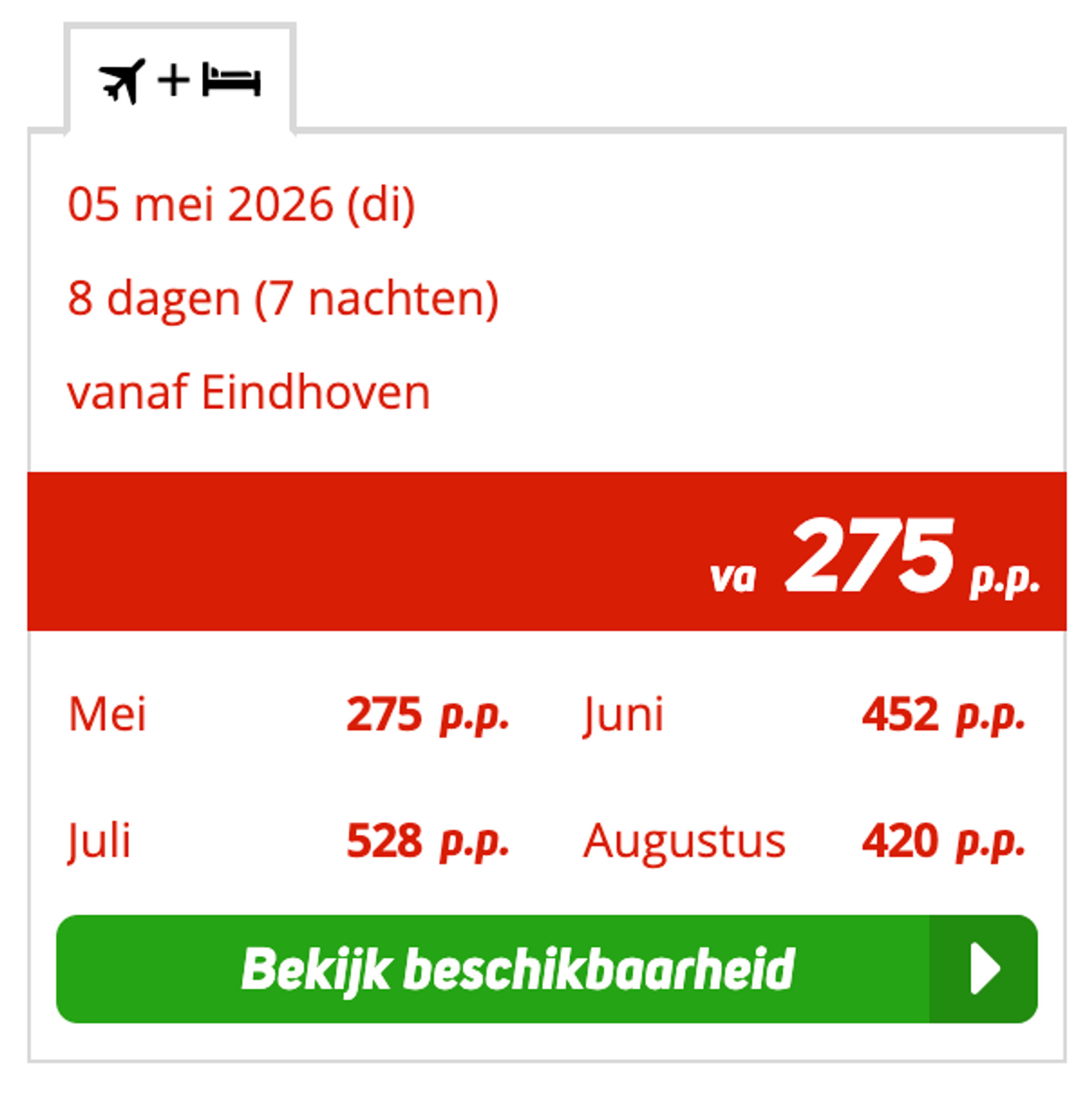 Boekingsvoorbeeld