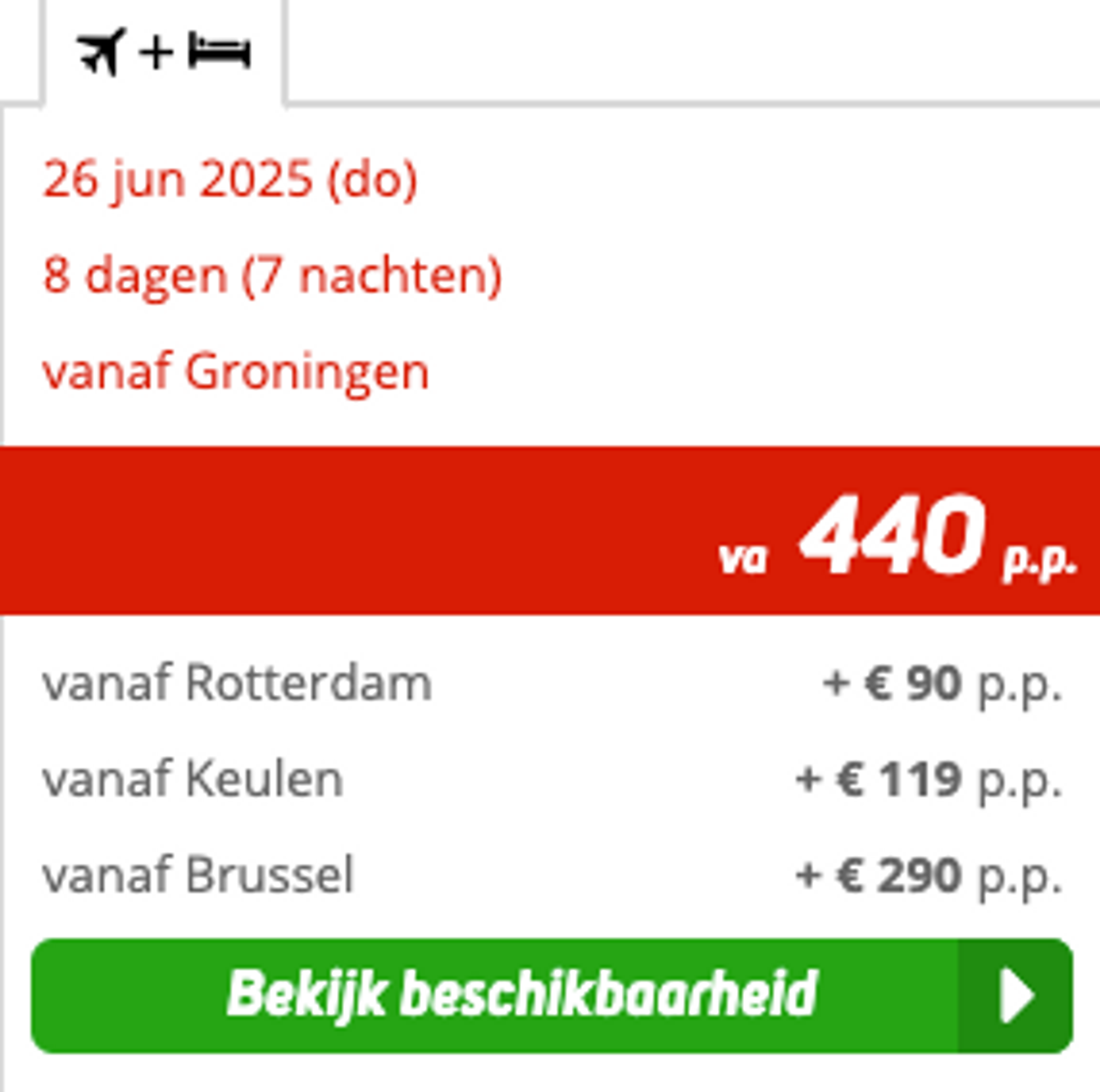Boekingsvoorbeeld