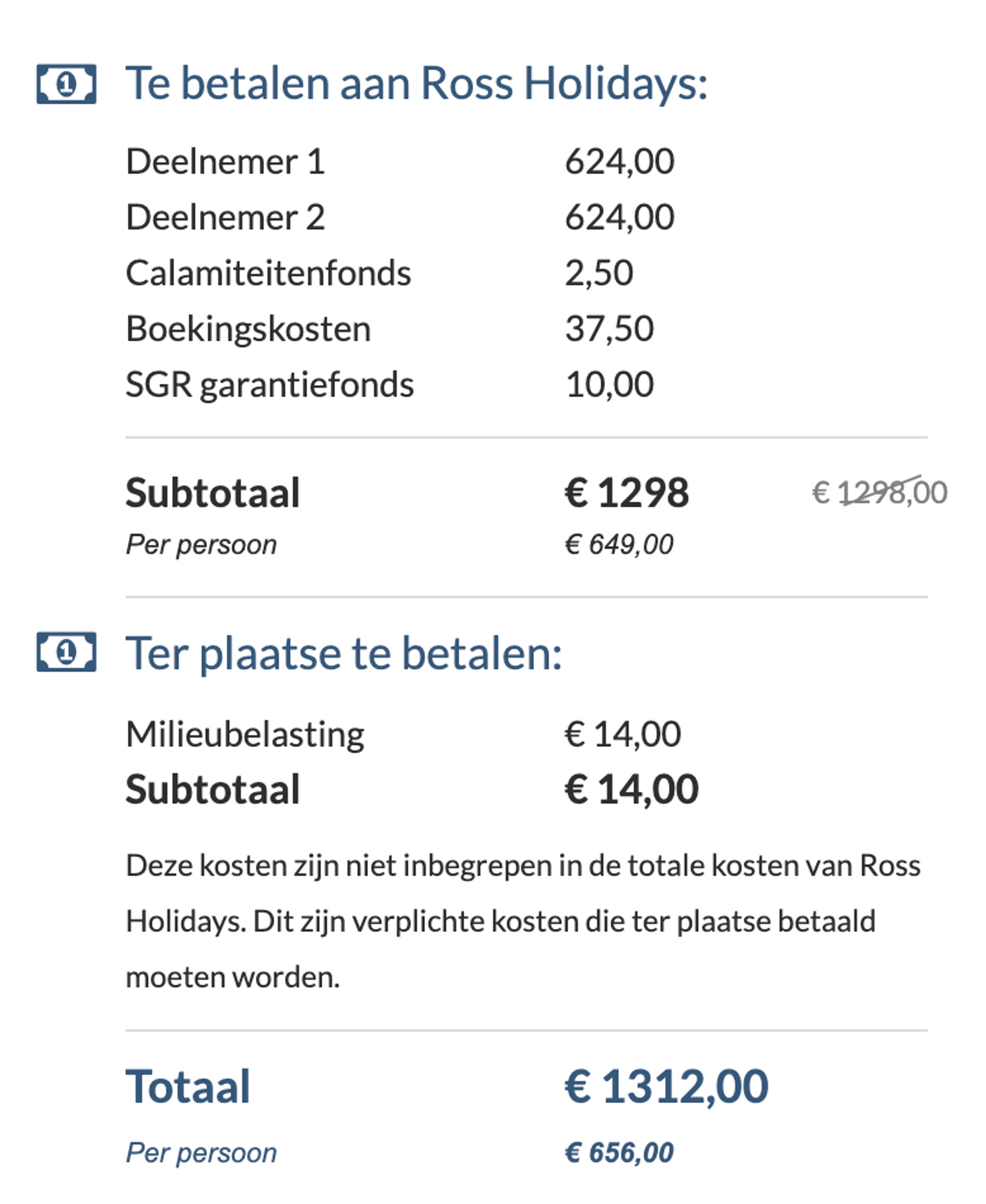 Boekingsvoorbeeld