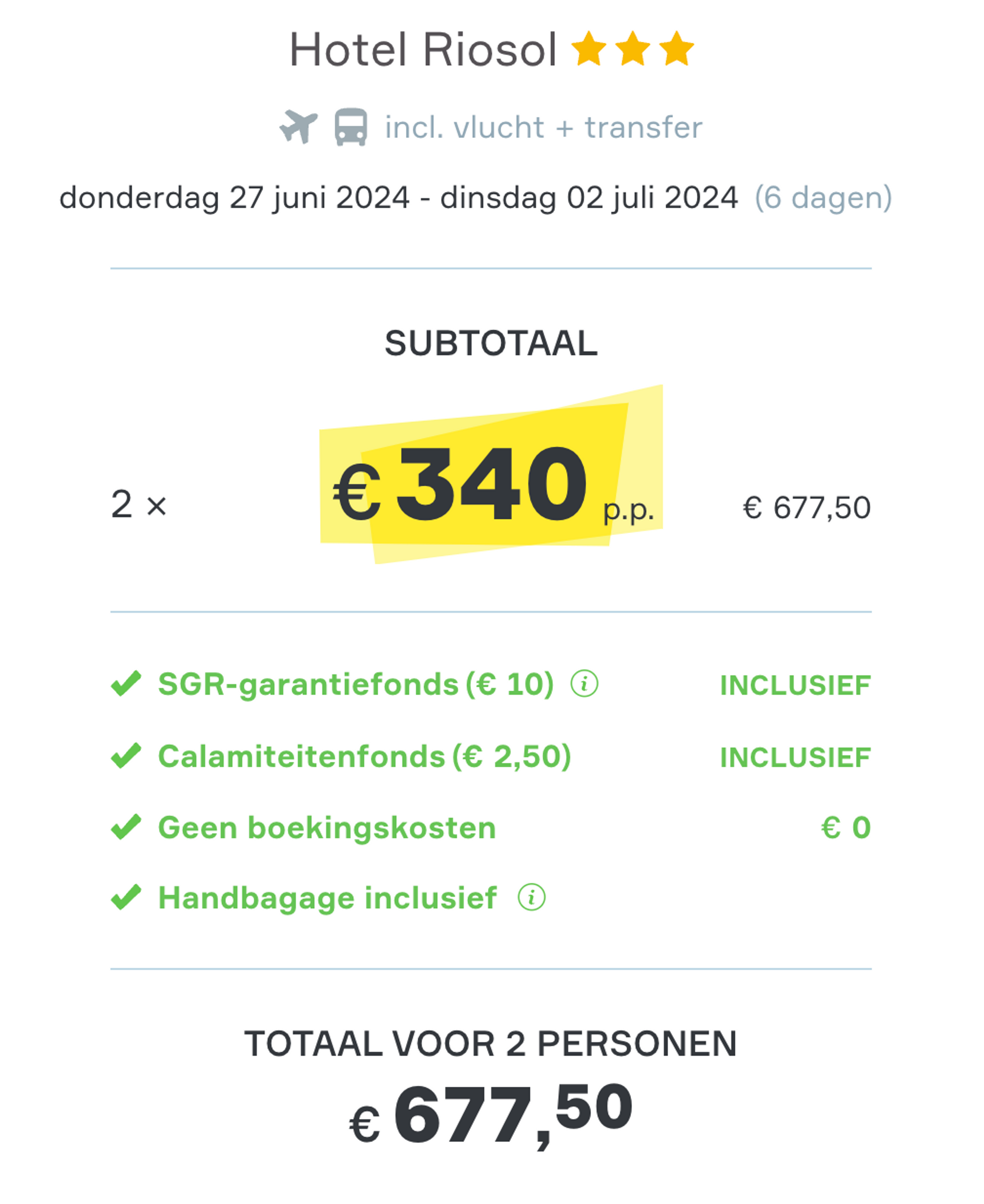 Boekingsvoorbeeld