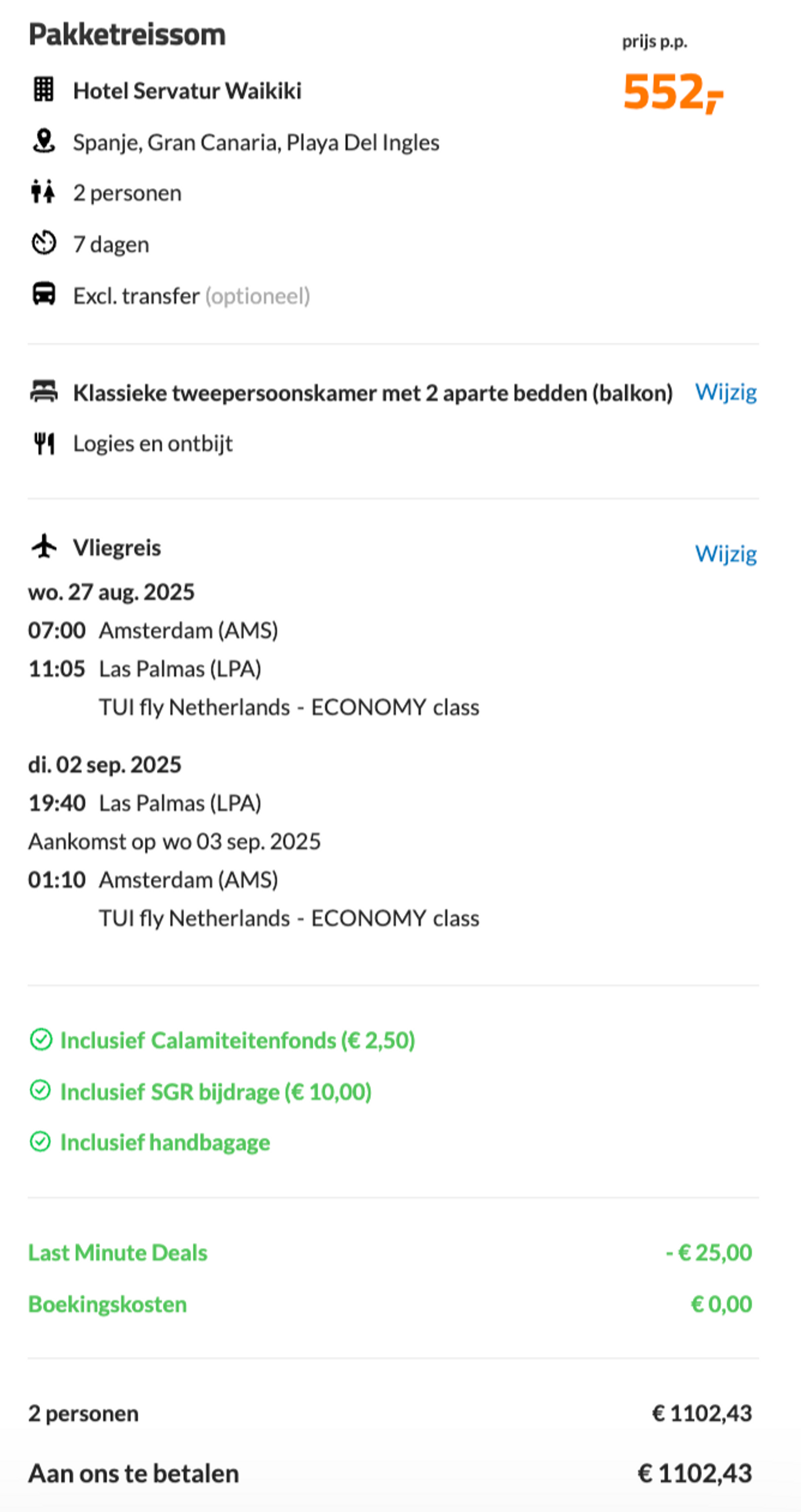 Boekingsvoorbeeld