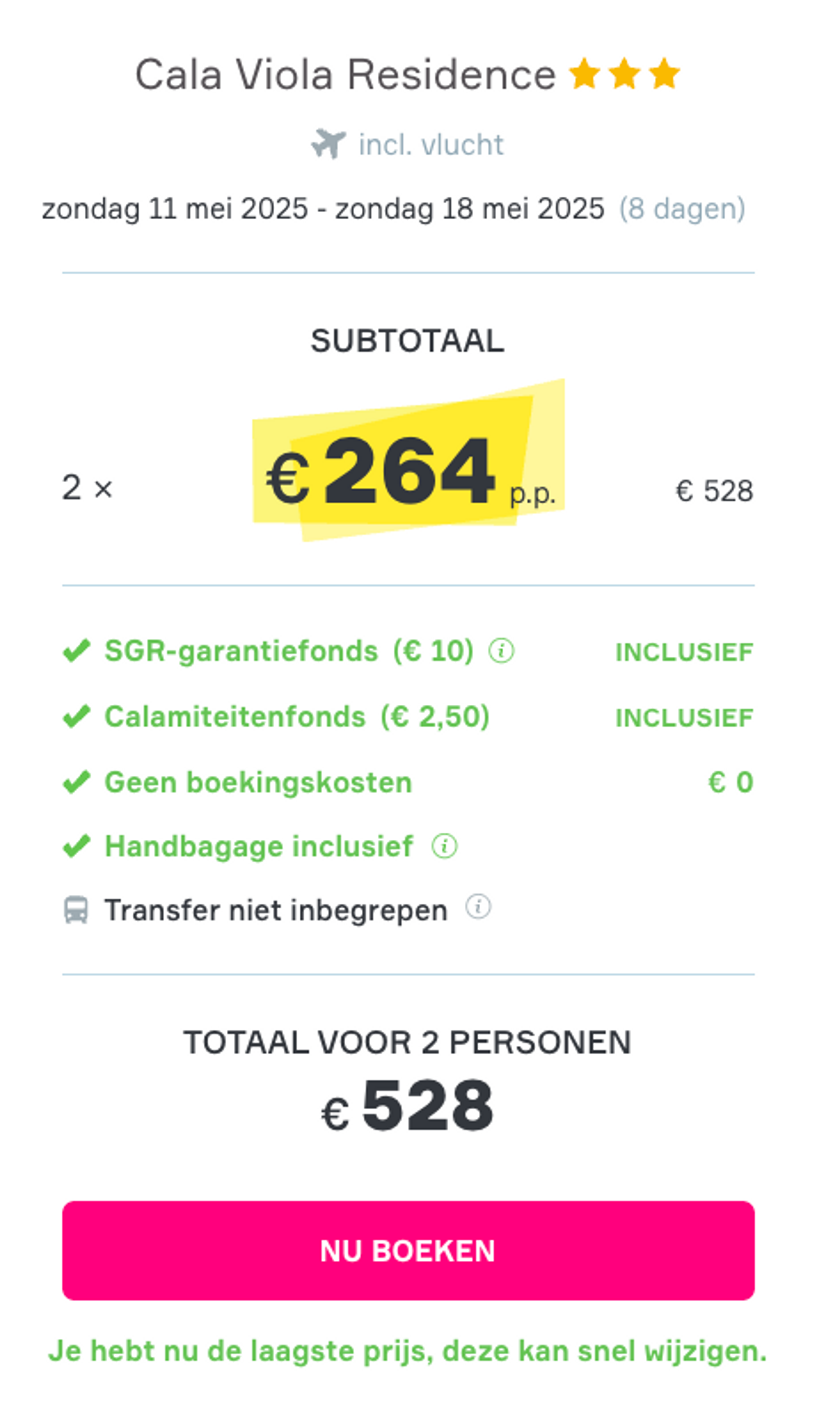 Boekingsvoorbeeld