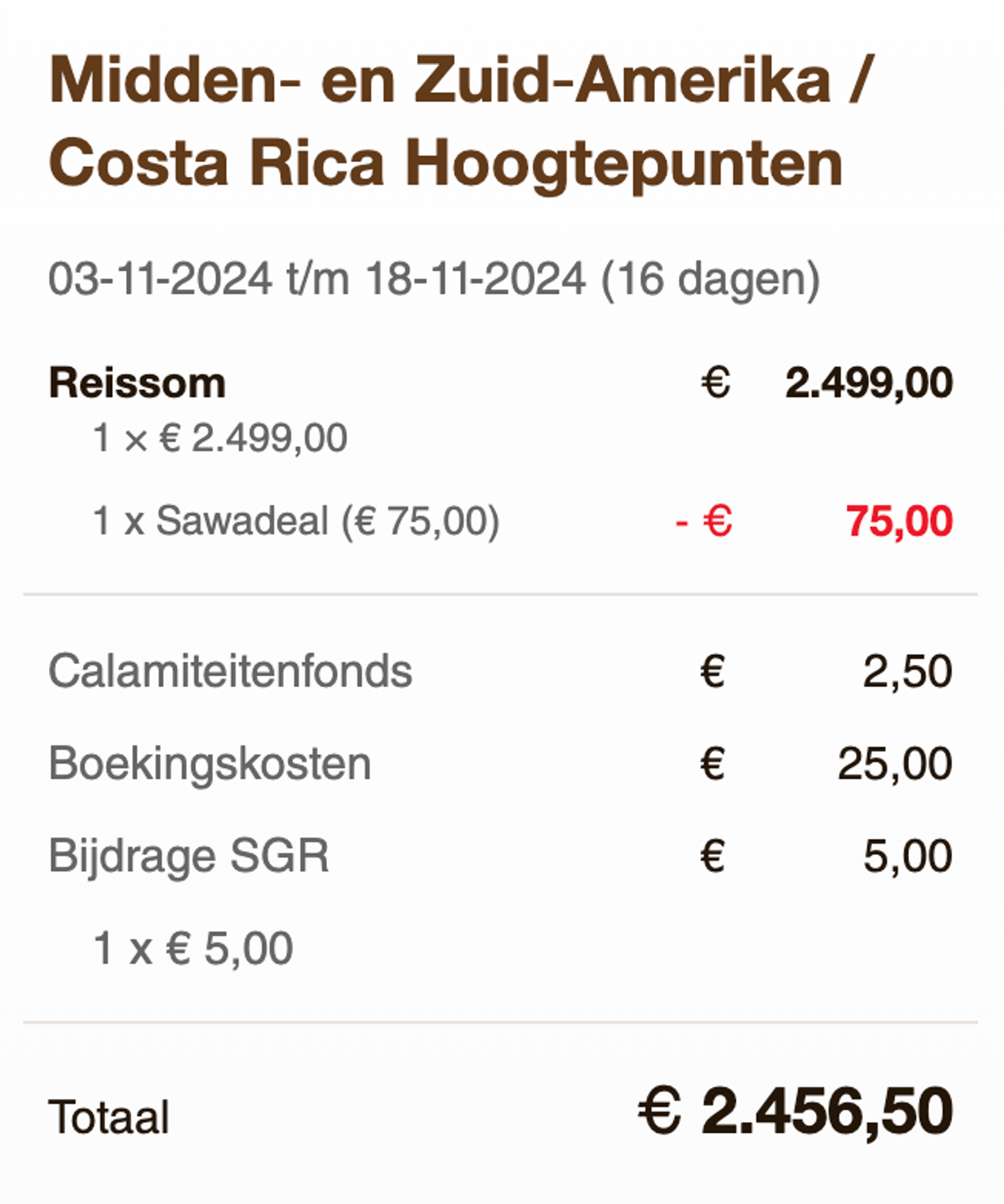 Boekingsvoorbeeld
