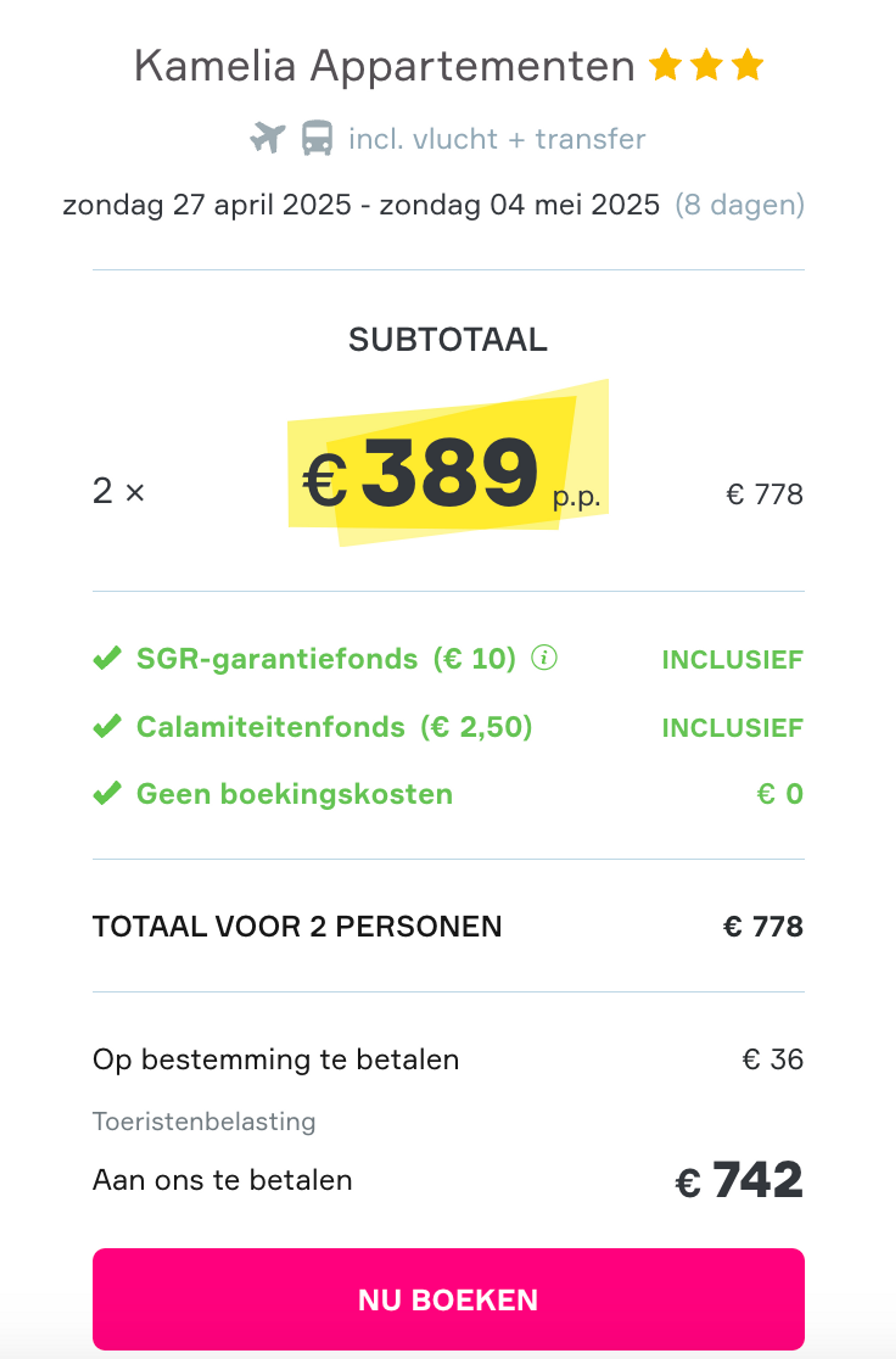 Boekingsvoorbeeld