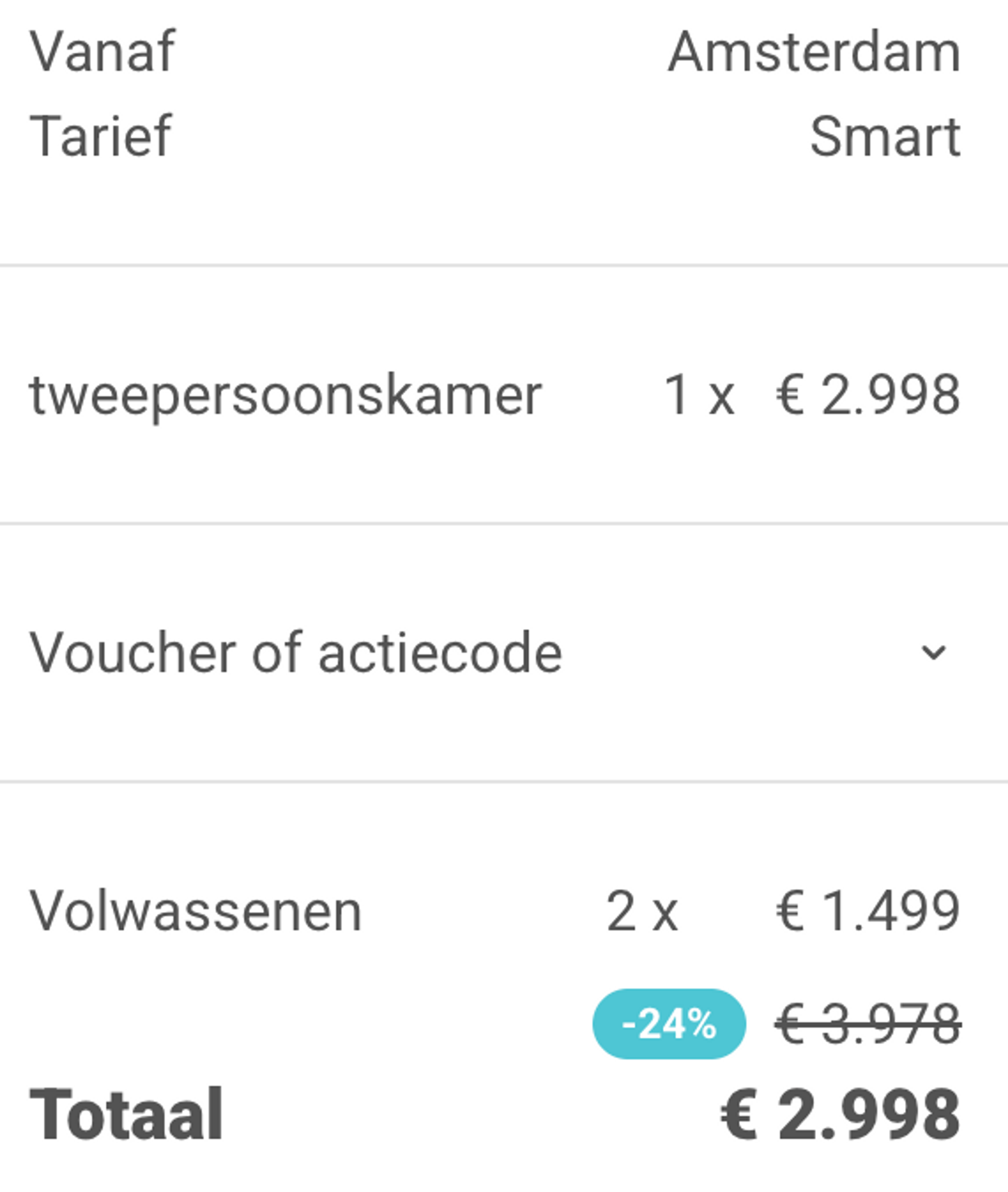 Boekingsvoorbeeld