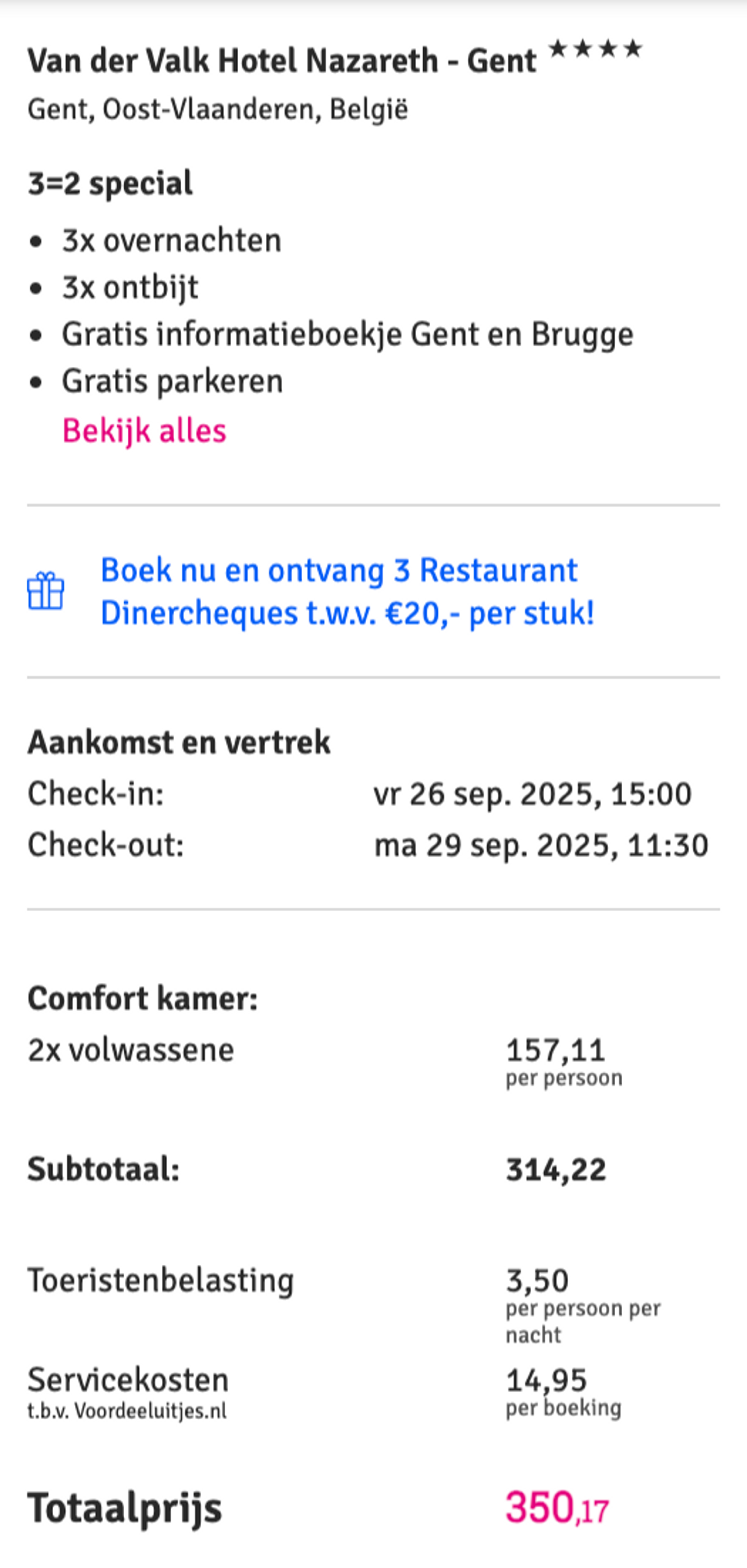 Boekingsvoorbeeld