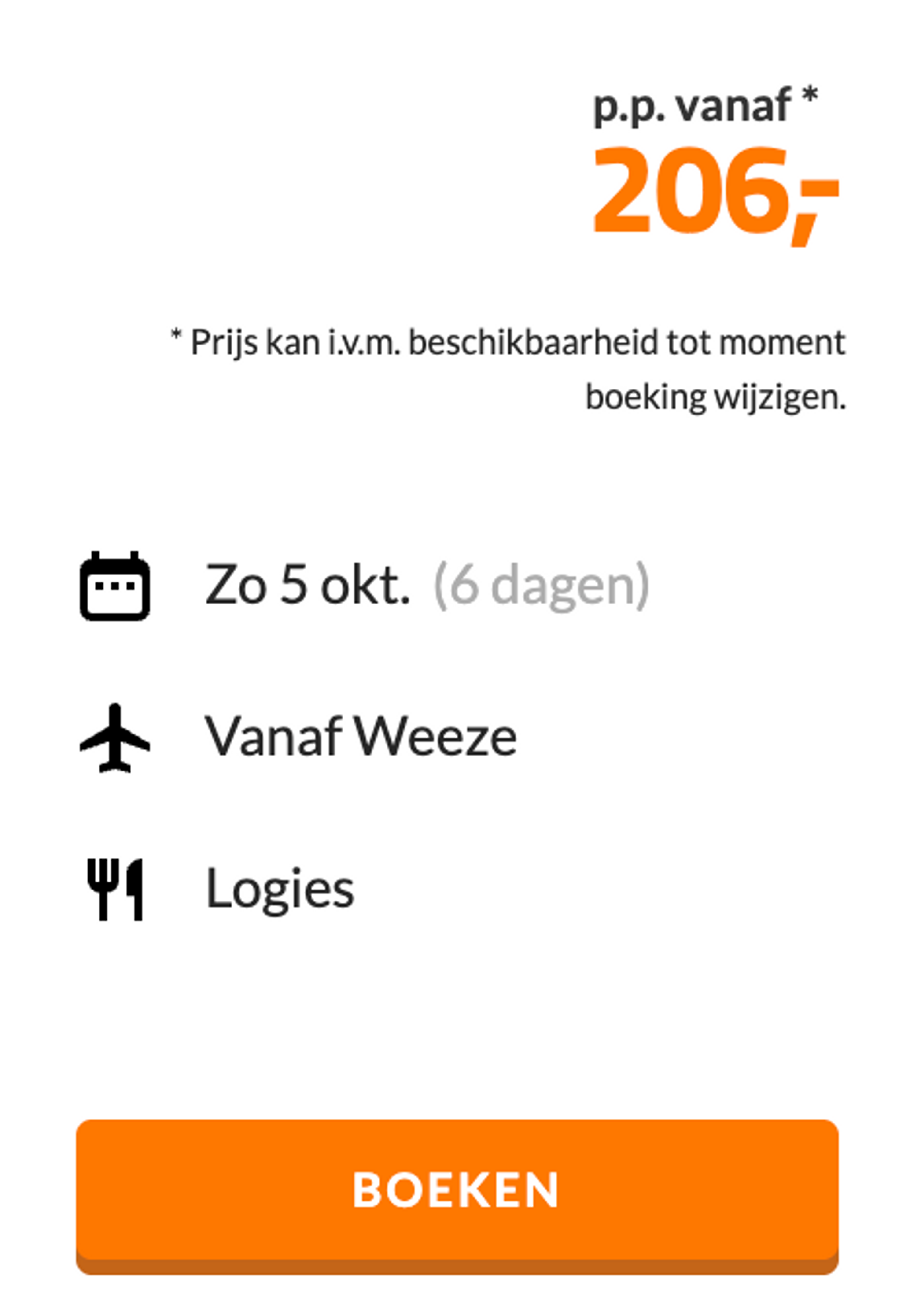 Boekingsvoorbeeld